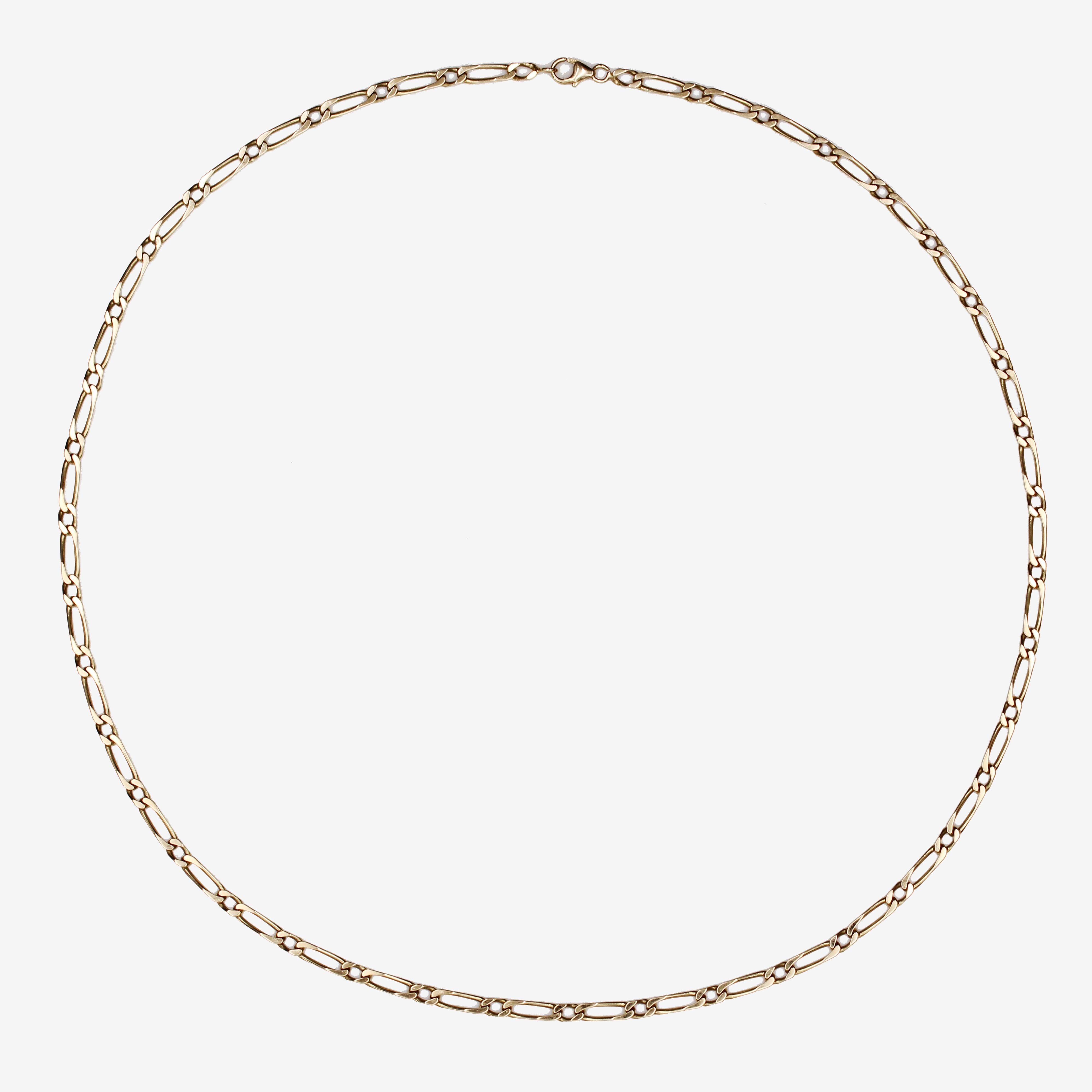 Moderne Collier moderne en or jaune 18 carats à boucles alternées en vente