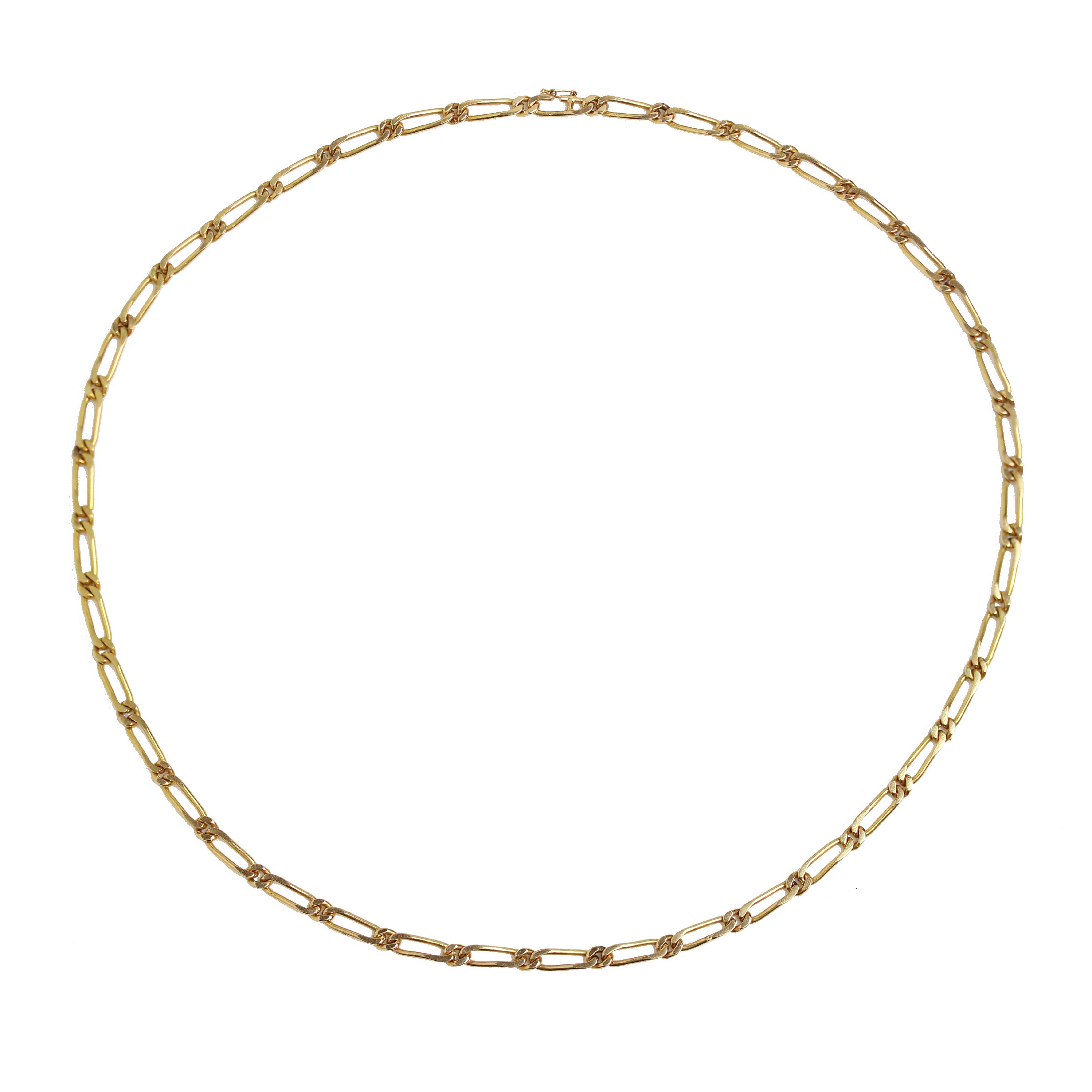 Moderne Collier moderne en or jaune 18 carats à boucles alternées en vente