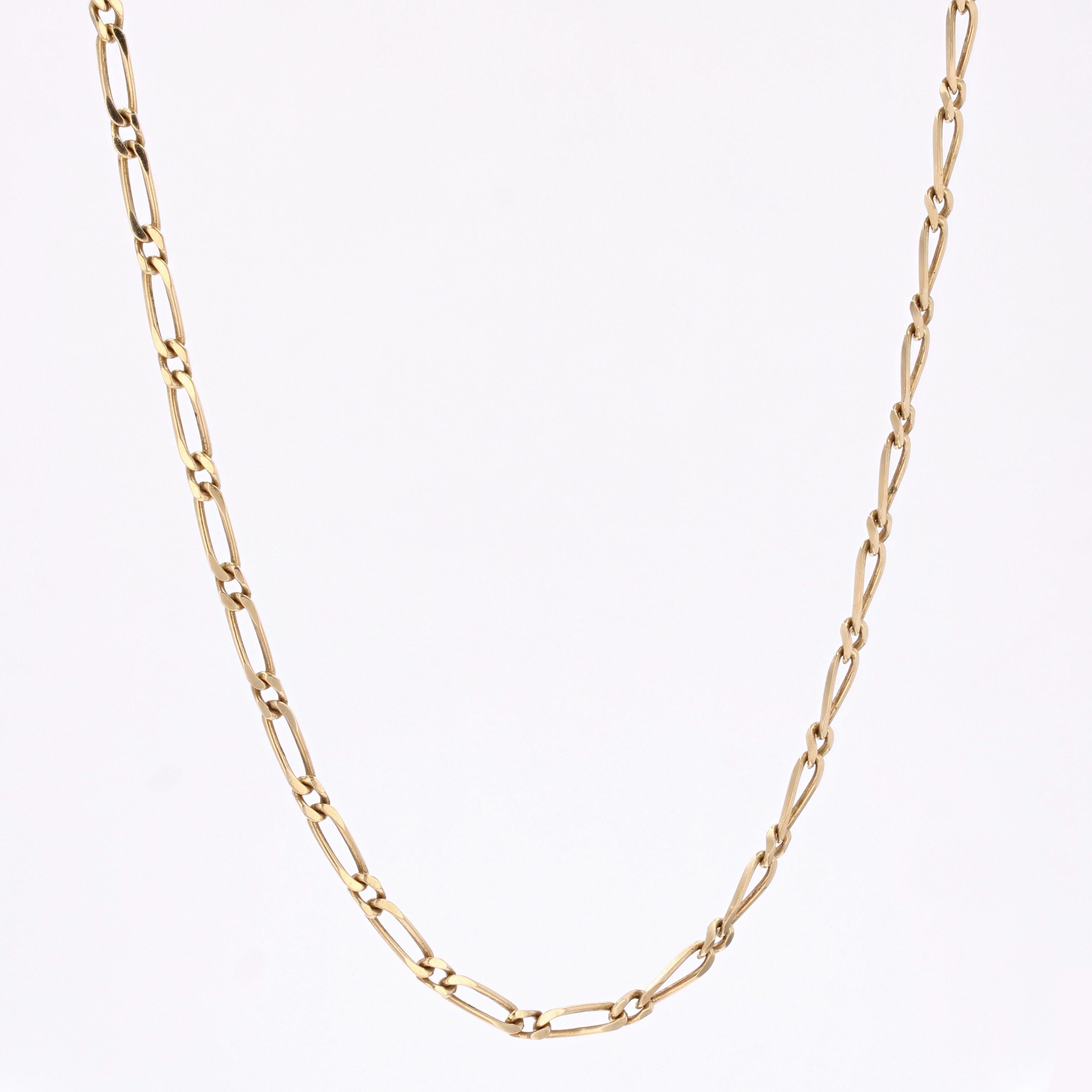 Collier moderne en or jaune 18 carats à boucles alternées Bon état - En vente à Poitiers, FR