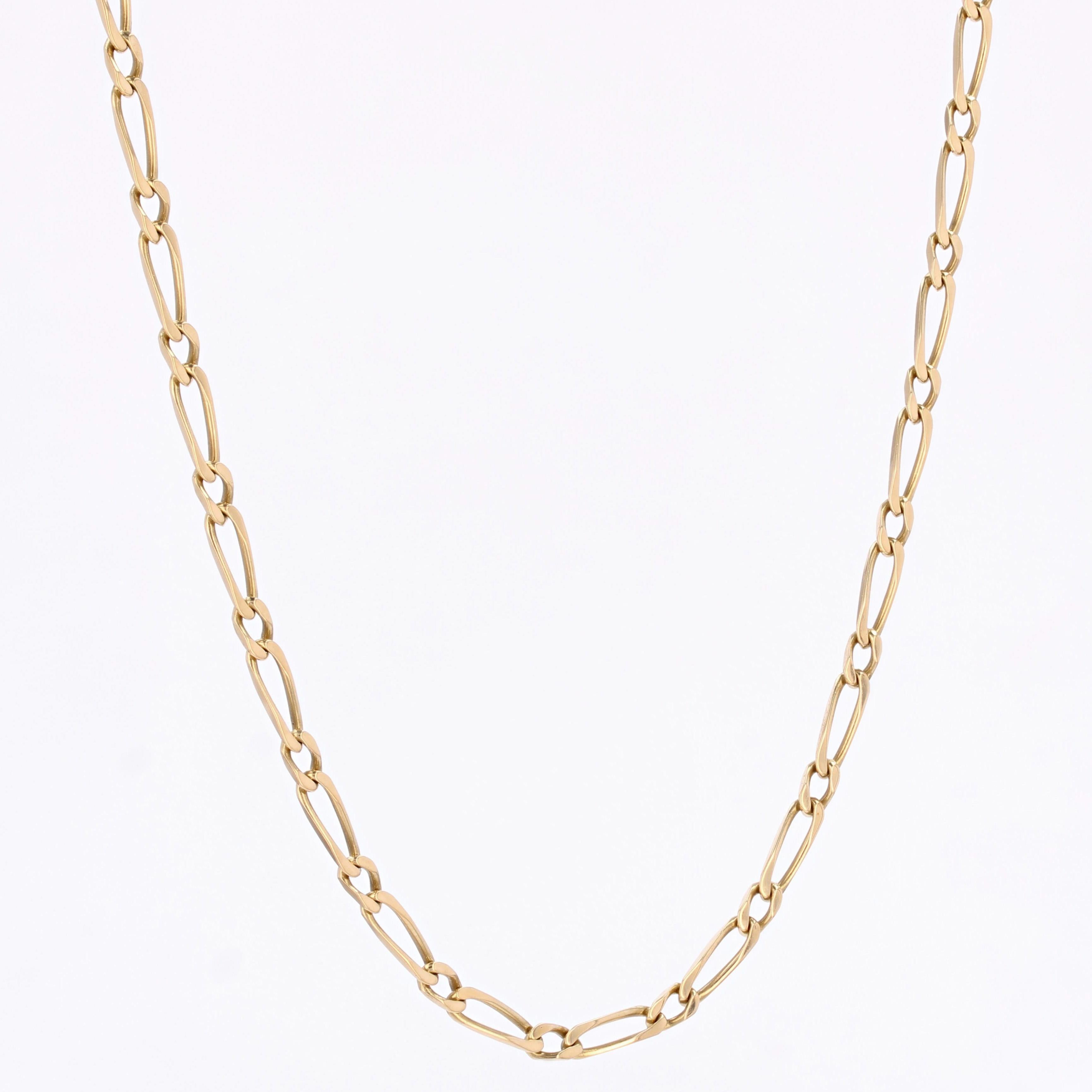 Collier moderne en or jaune 18 carats à boucles alternées Bon état - En vente à Poitiers, FR
