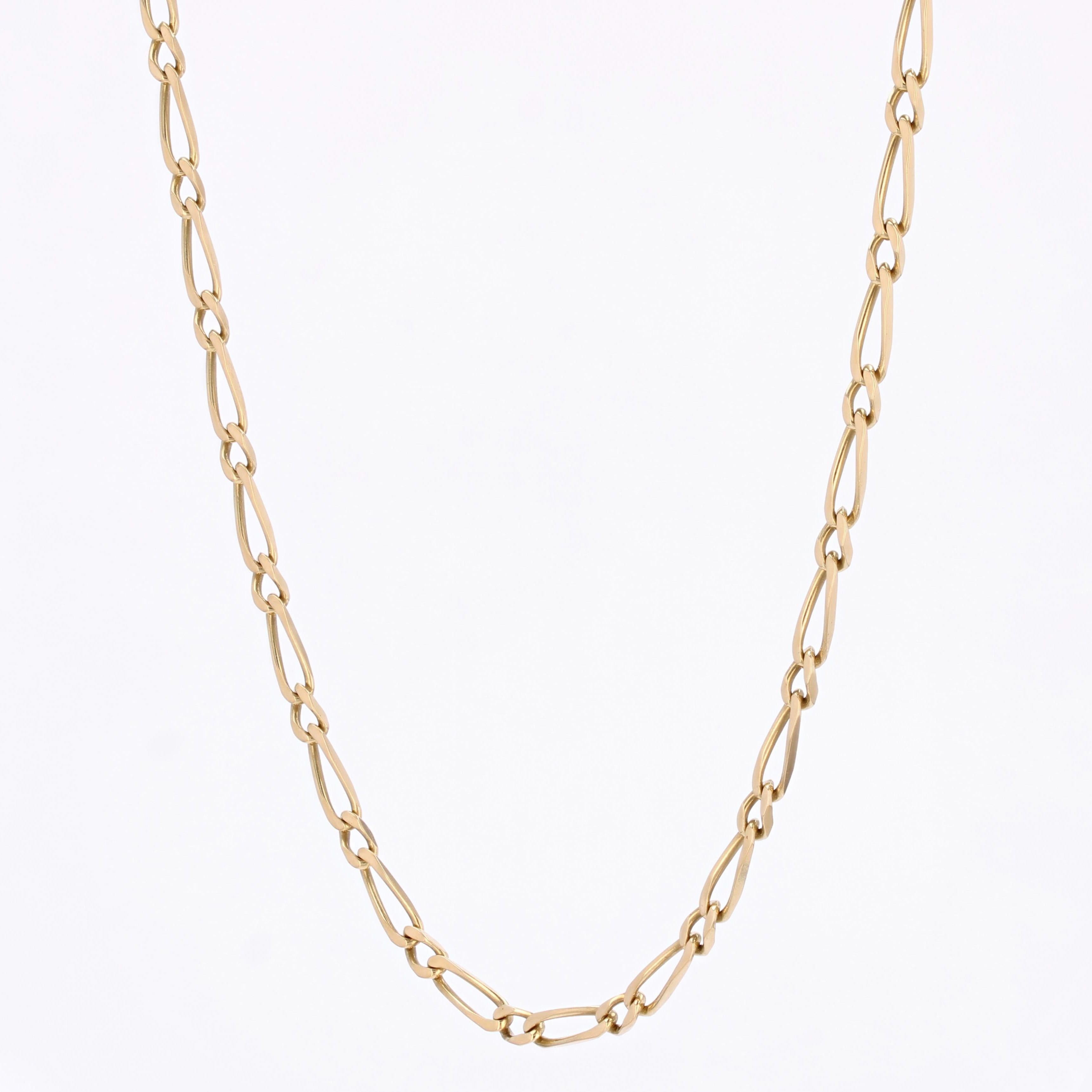 Collier moderne en or jaune 18 carats à boucles alternées Unisexe en vente