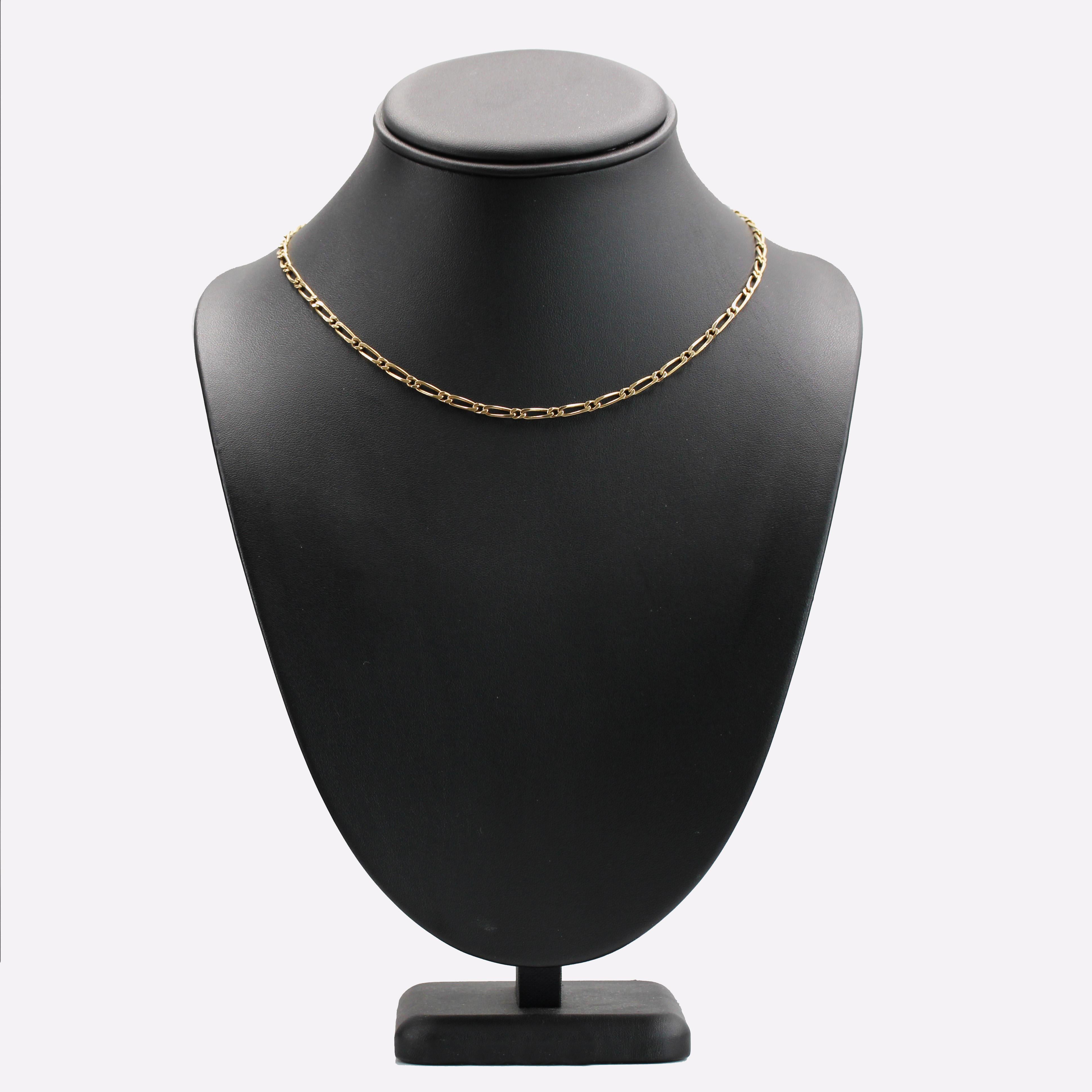 Collier moderne en or jaune 18 carats à boucles alternées en vente 1