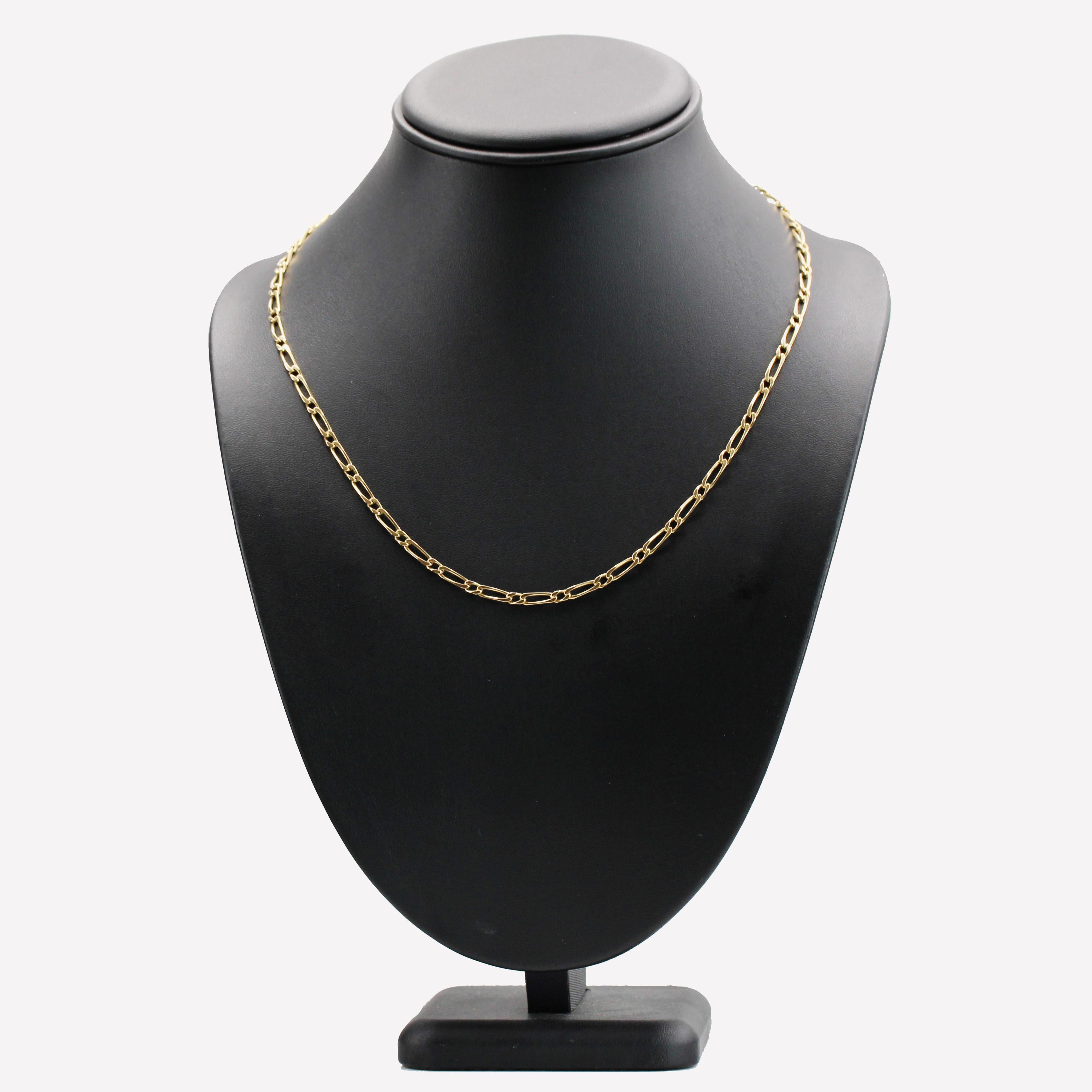 Collier moderne en or jaune 18 carats à boucles alternées en vente 1