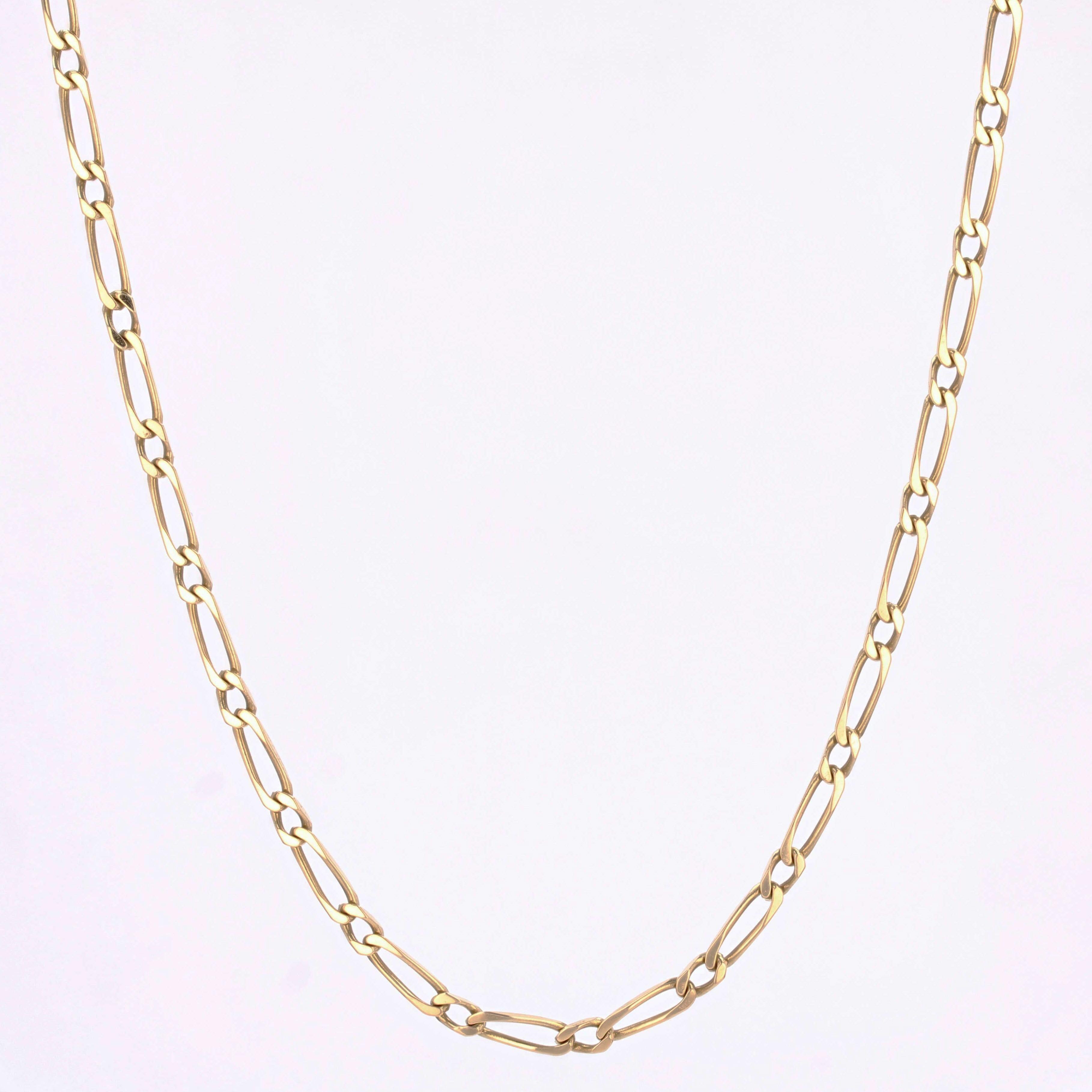 Collier moderne en or jaune 18 carats à boucles alternées en vente 2