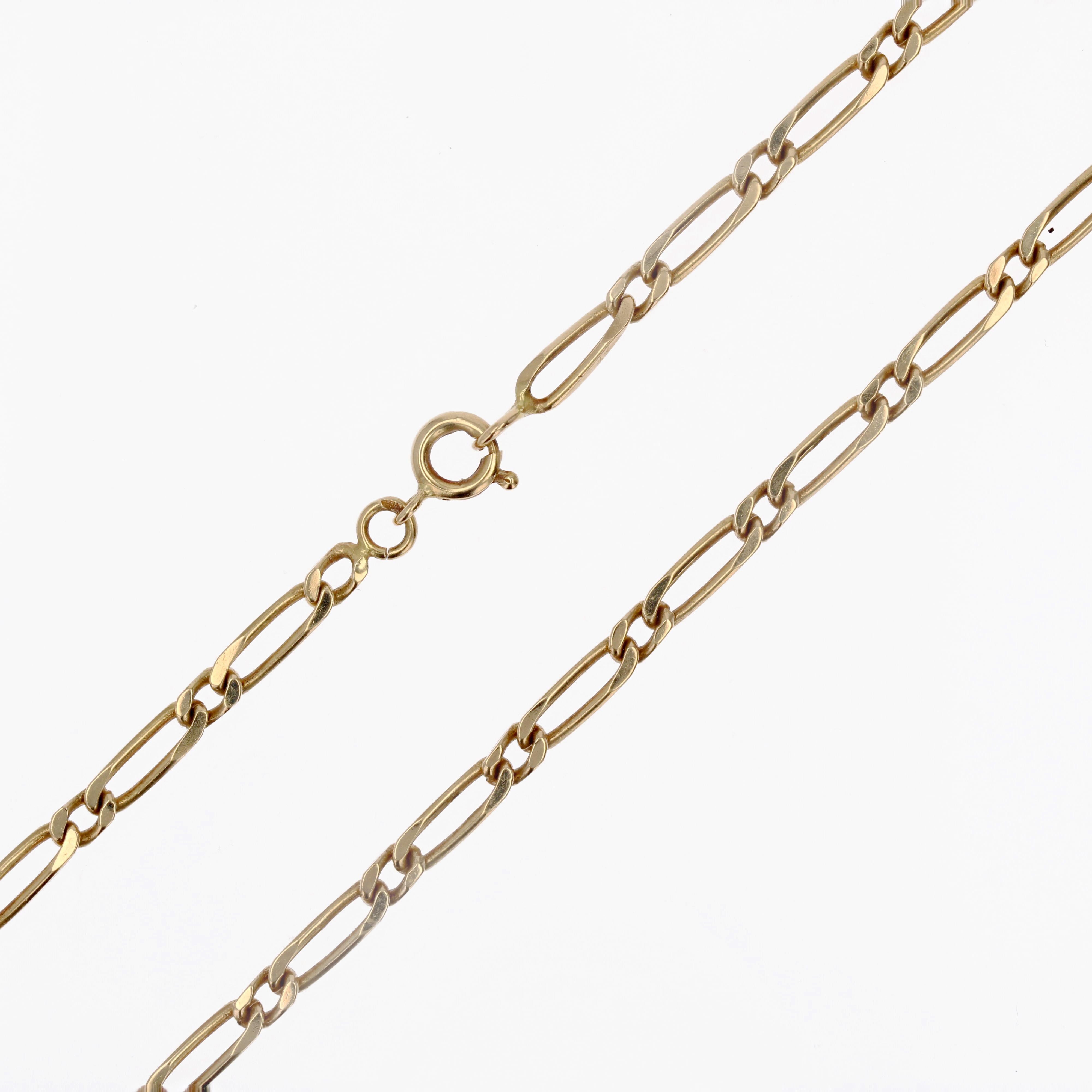 Collier moderne en or jaune 18 carats à boucles alternées en vente 3
