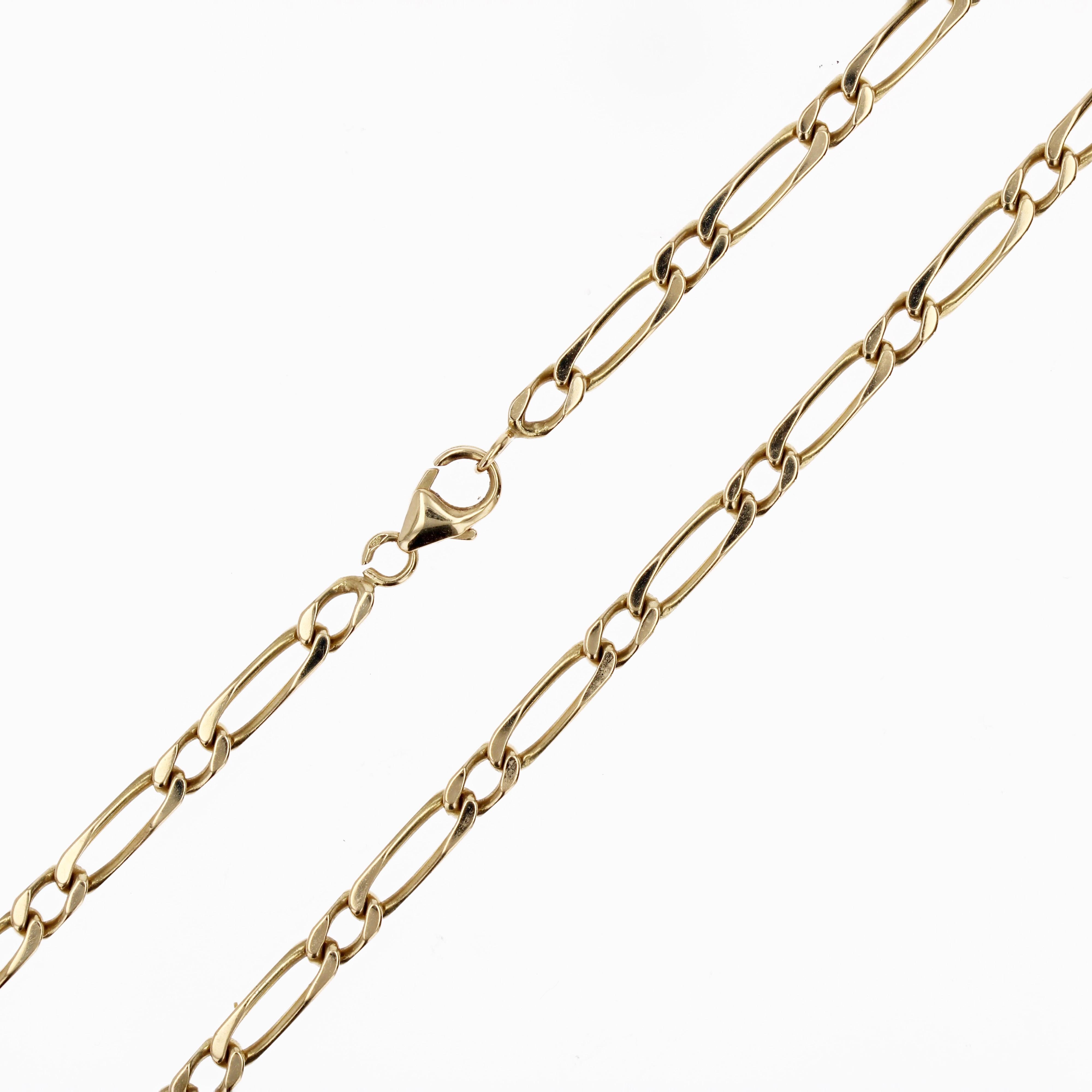 Collier moderne en or jaune 18 carats à boucles alternées en vente 3