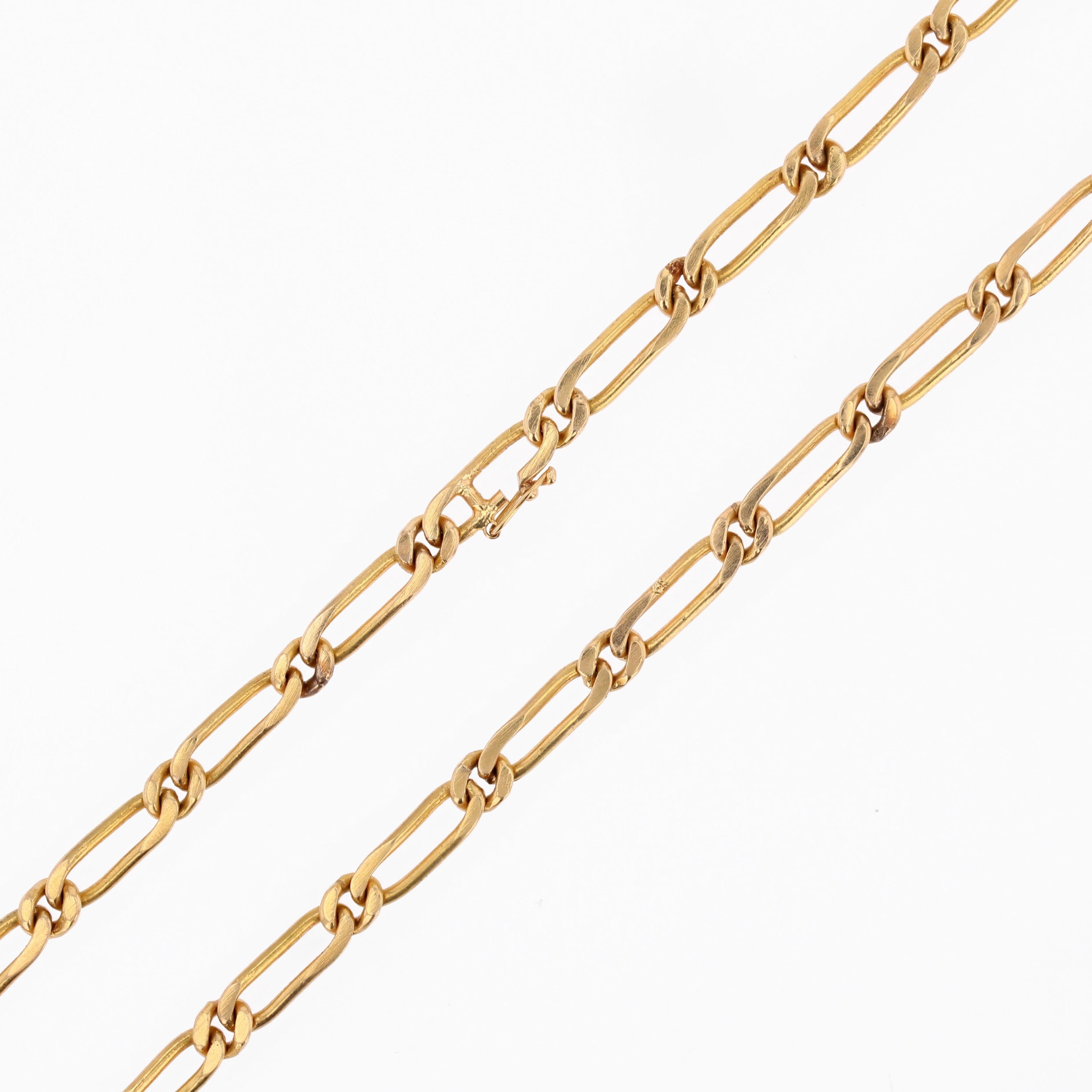 Collier moderne en or jaune 18 carats à boucles alternées en vente 3