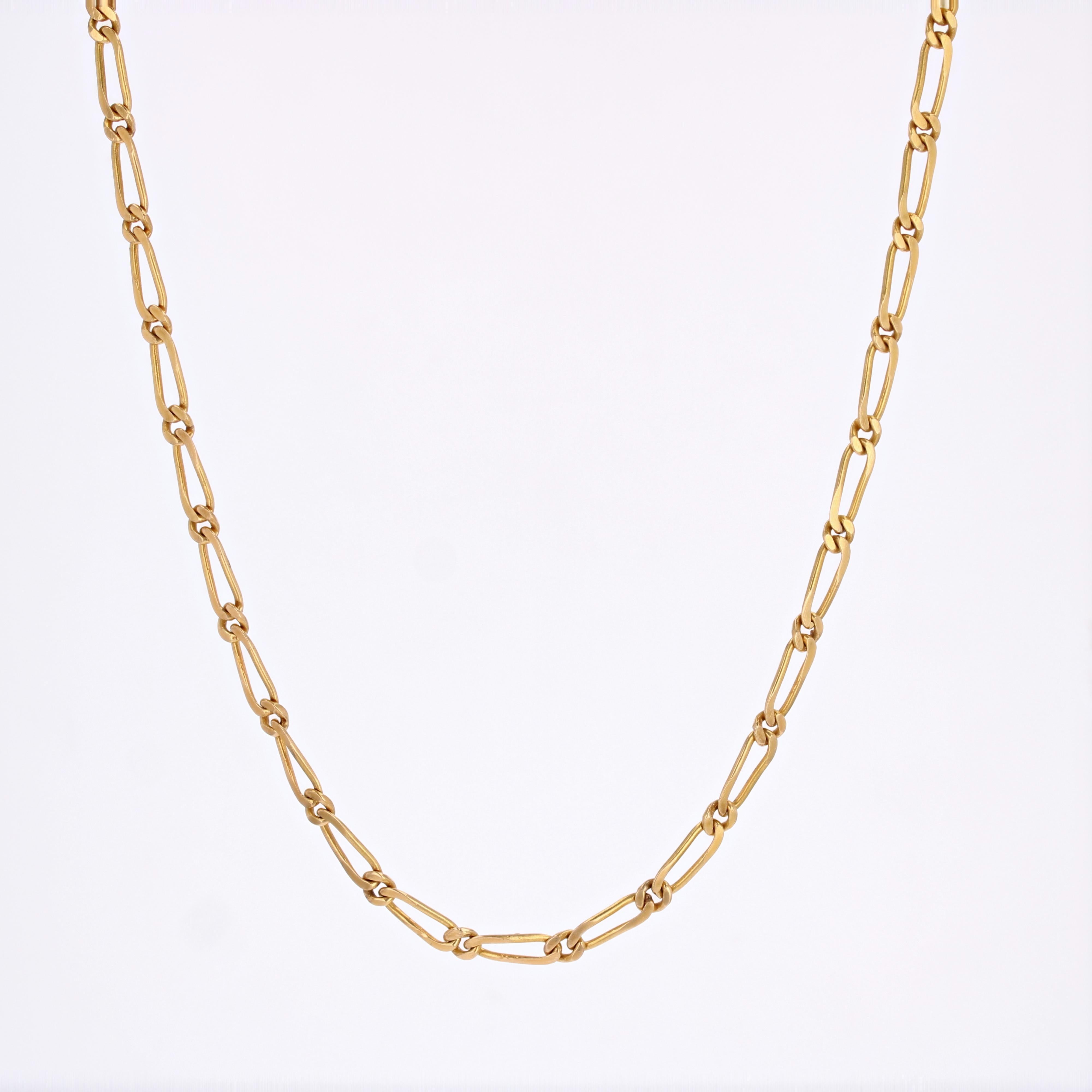 Collier moderne en or jaune 18 carats à boucles alternées en vente 4