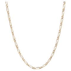 Modern 18 Karat Yellow Gold Filed Alternating Curb Chain Necklace