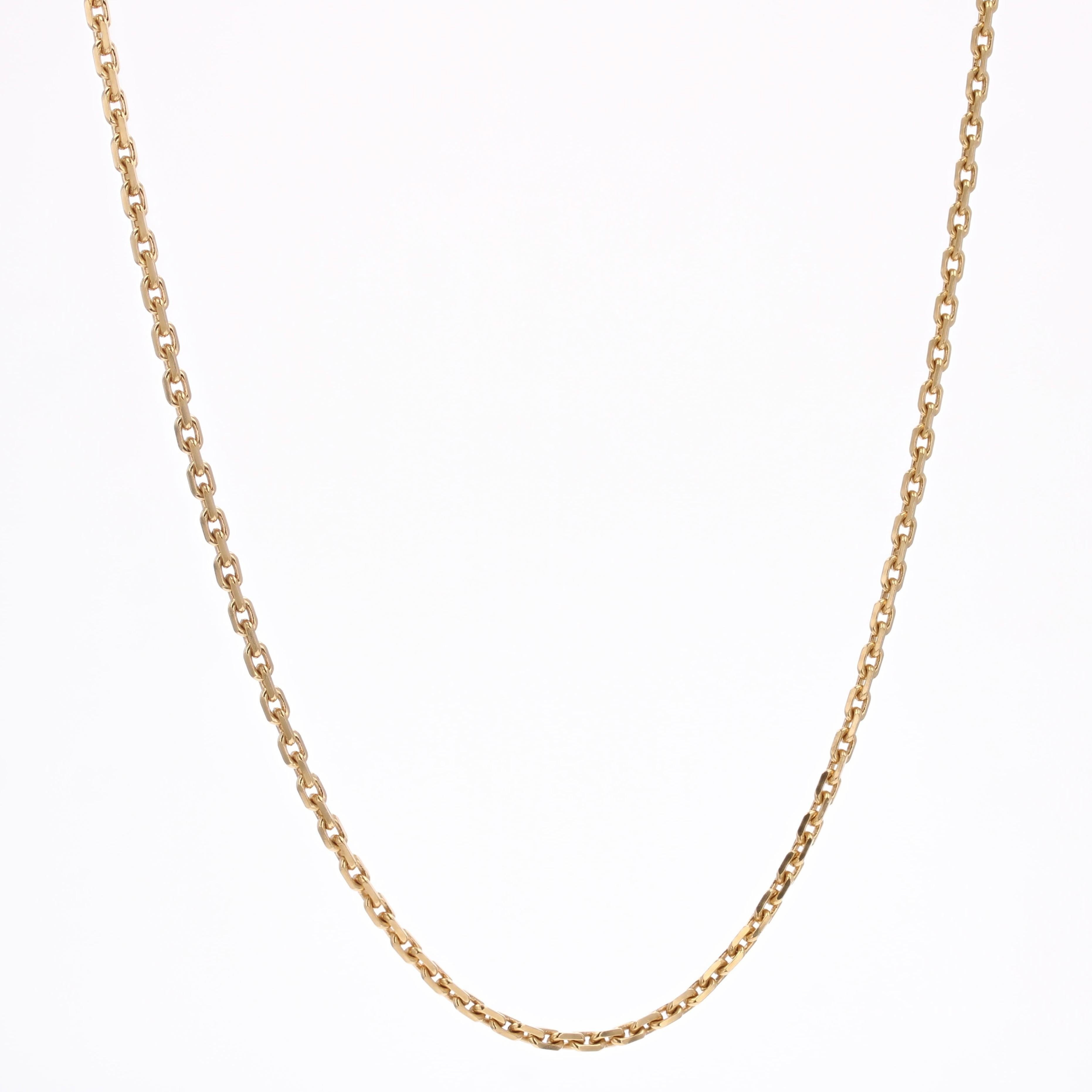 Chaîne moderne en or jaune 18 carats en maille de bagnard cloué Excellent état - En vente à Poitiers, FR