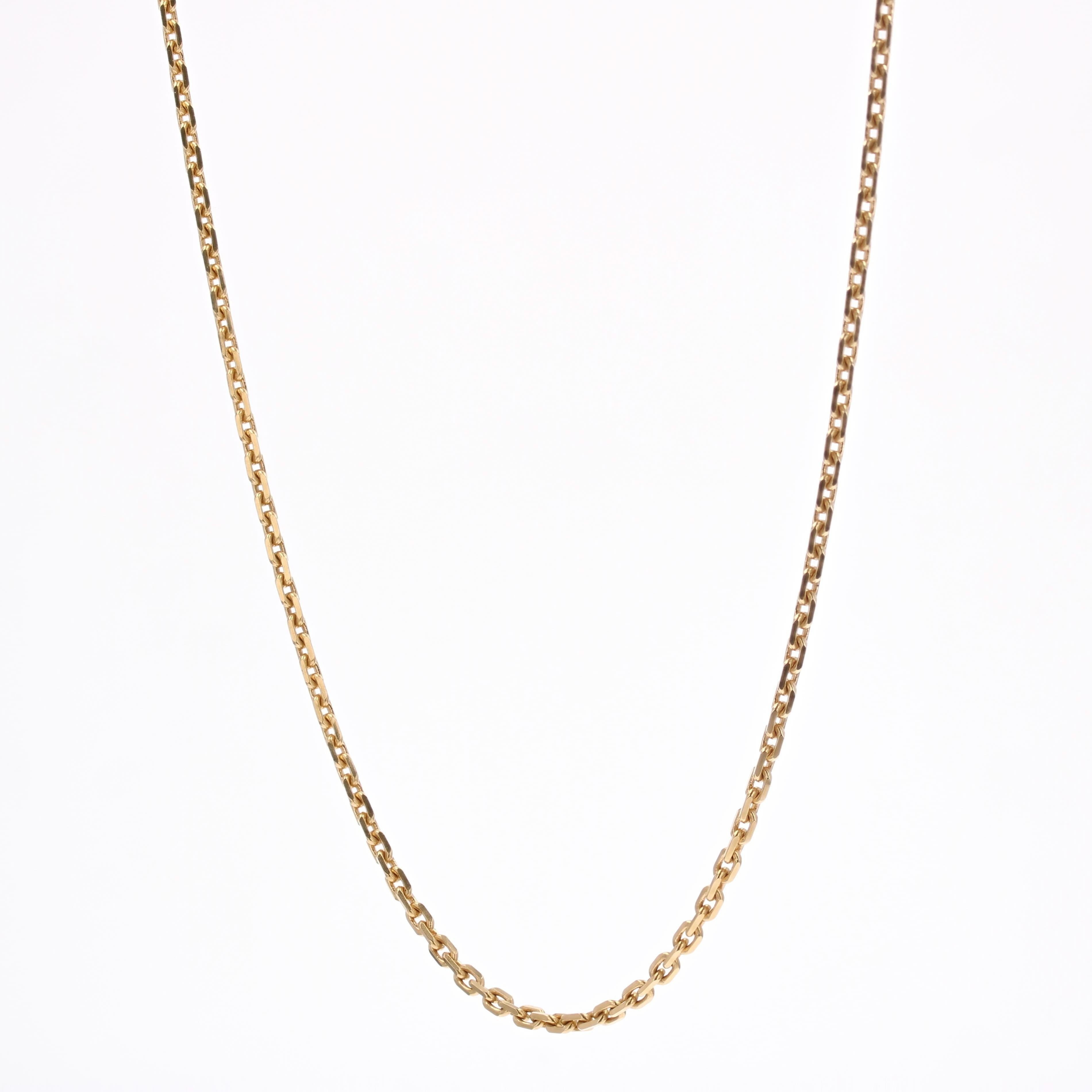 Chaîne moderne en or jaune 18 carats en maille de bagnard cloué Unisexe en vente