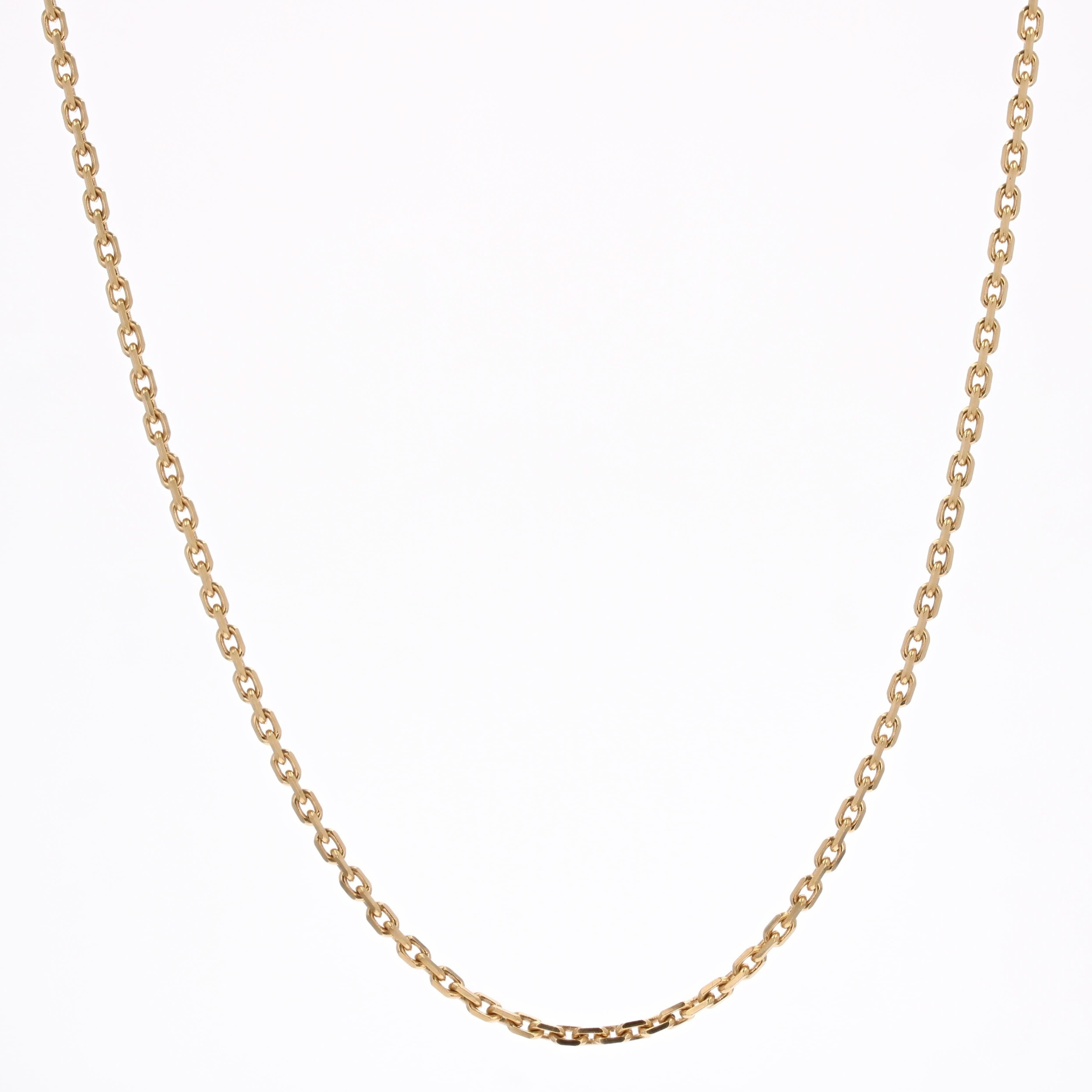 Chaîne moderne en or jaune 18 carats en maille de bagnard cloué en vente 4