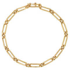 Modern 18 Karat Yellow Gold Filed Curb Mesh Bracelet