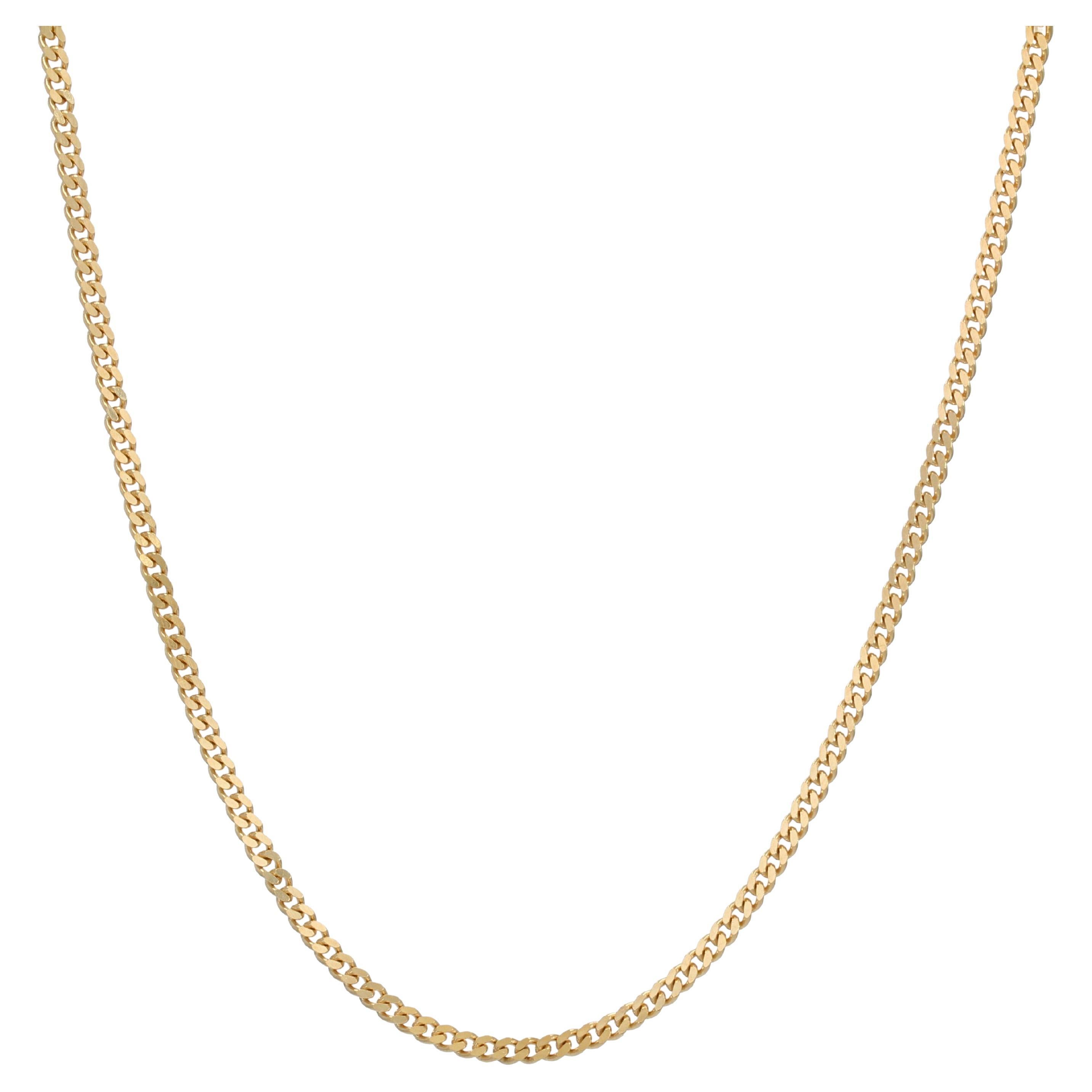 Modern 18 Karat Yellow Gold Filed Curb Mesh Chain For Sale