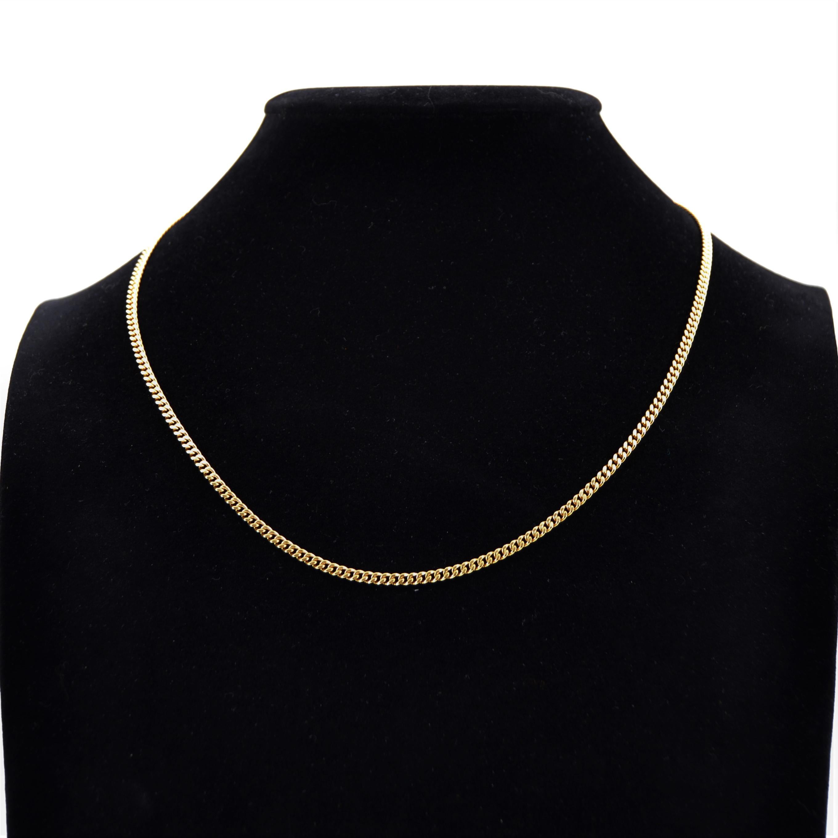Modern 18 Karat Yellow Gold Filed Curb Mesh Chain Necklace In Good Condition For Sale In Poitiers, FR