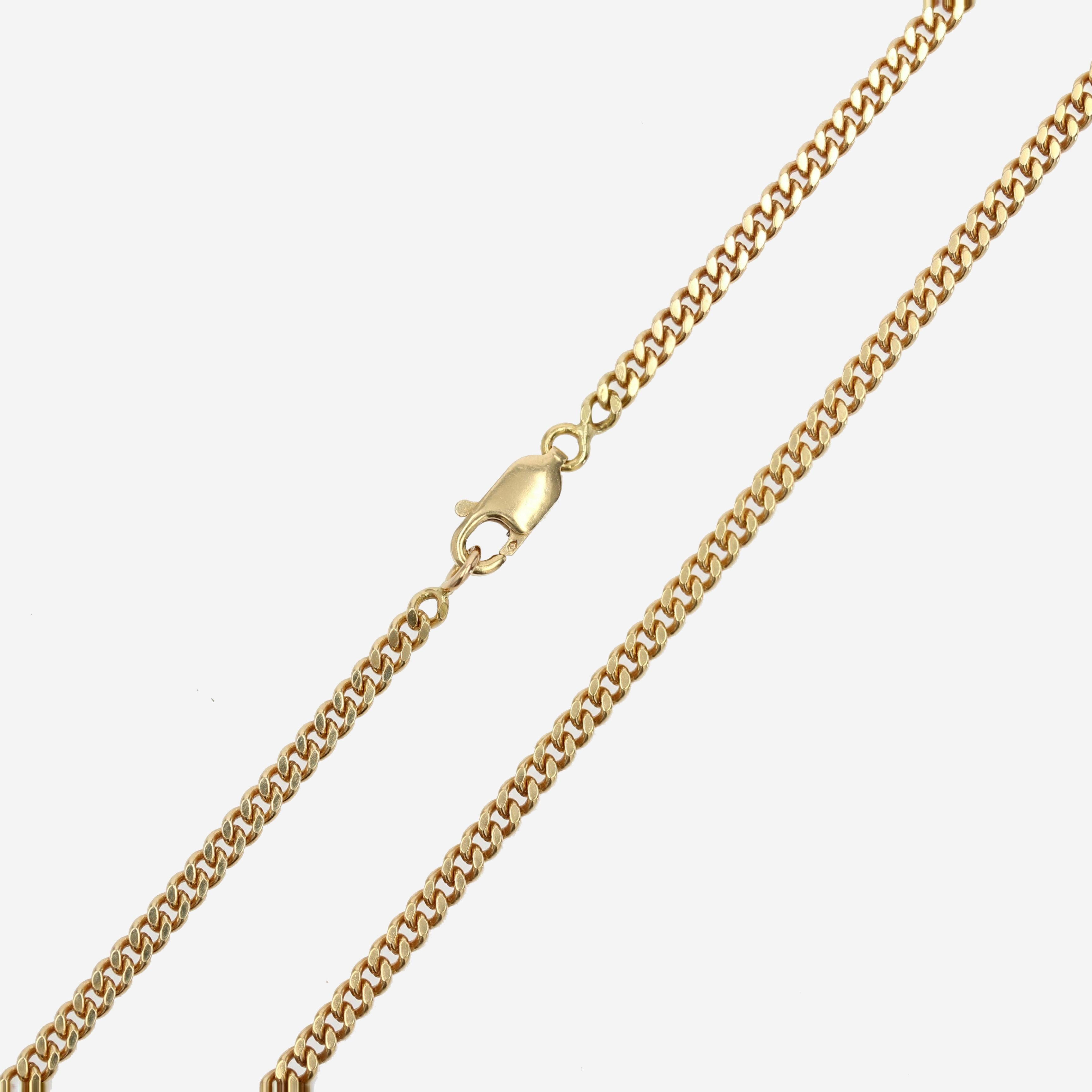 Women's or Men's Modern 18 Karat Yellow Gold Filed Curb Mesh Chain Necklace For Sale
