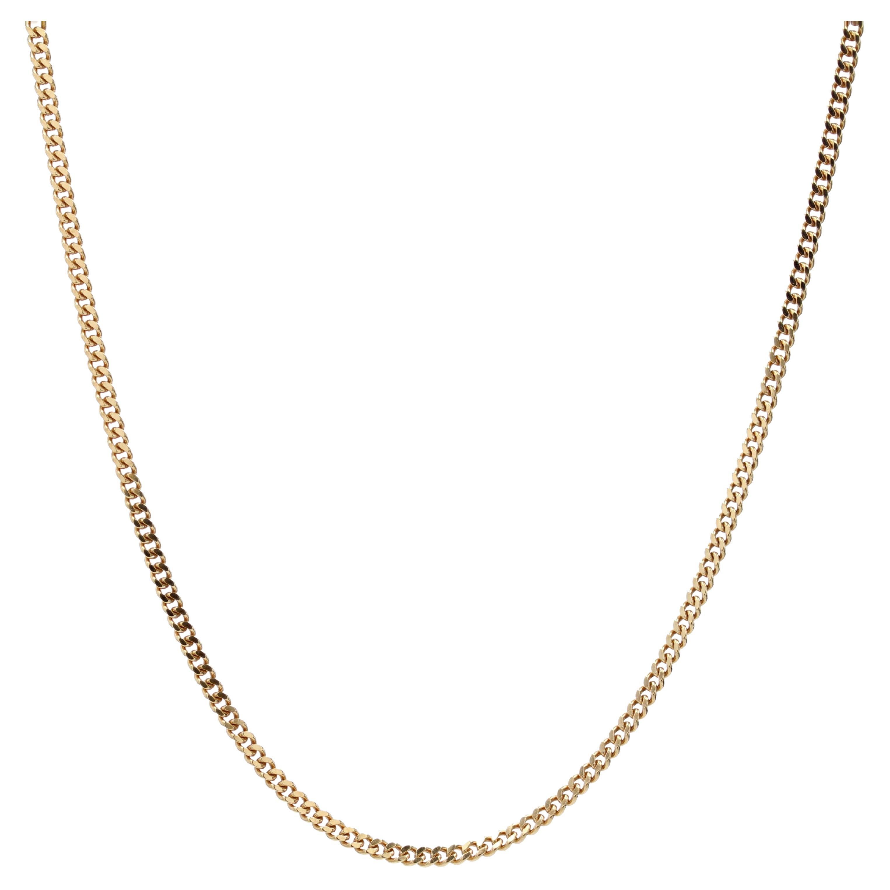 Modern 18 Karat Yellow Gold Filed Curb Mesh Chain Necklace For Sale