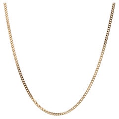 Modern 18 Karat Yellow Gold Filed Curb Mesh Chain Necklace