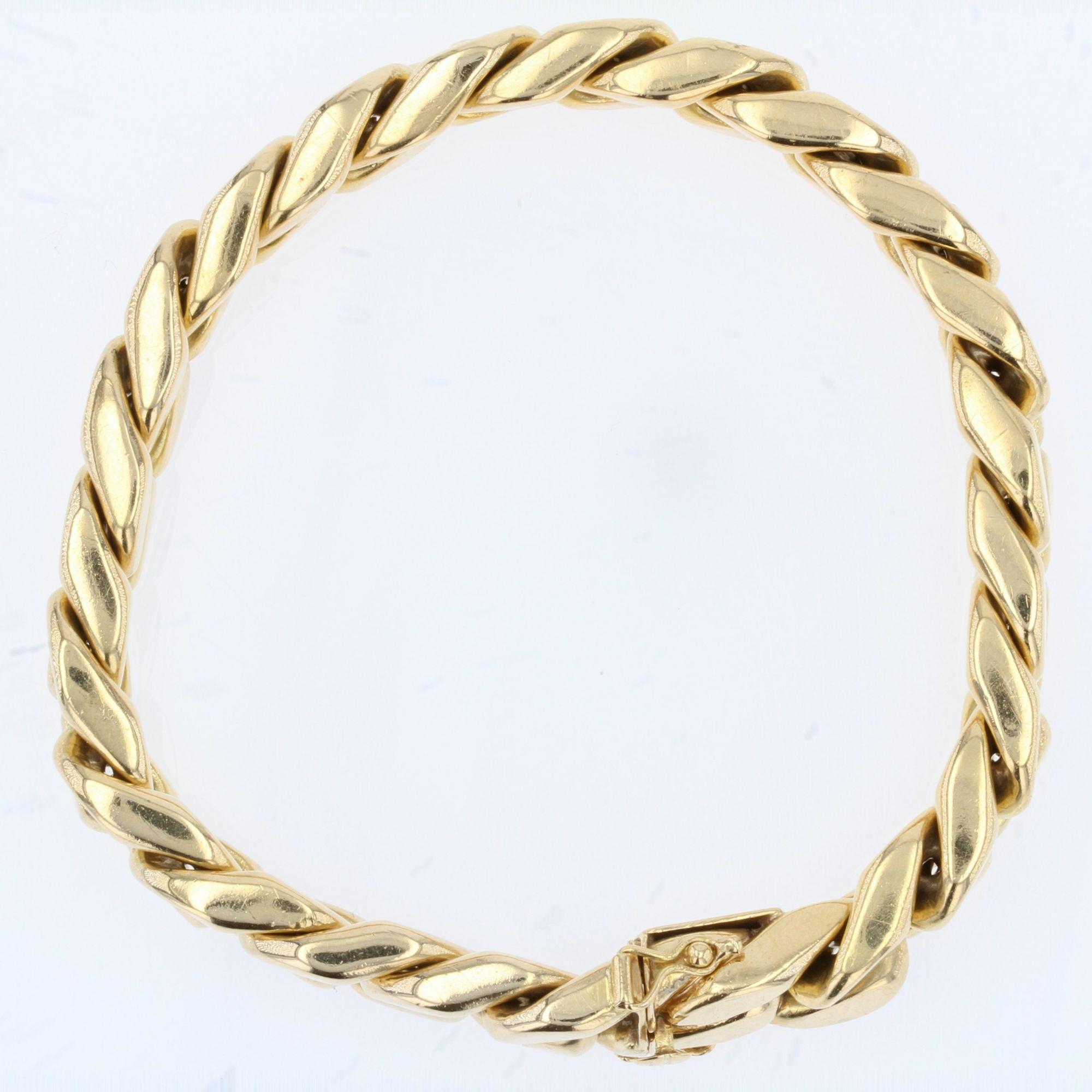 Modern 18 Karat Yellow Gold Flat Curb Bracelet 5