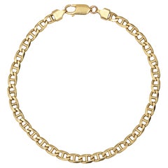 Modern 18 Karat Yellow Gold Flat Curb Bracelet