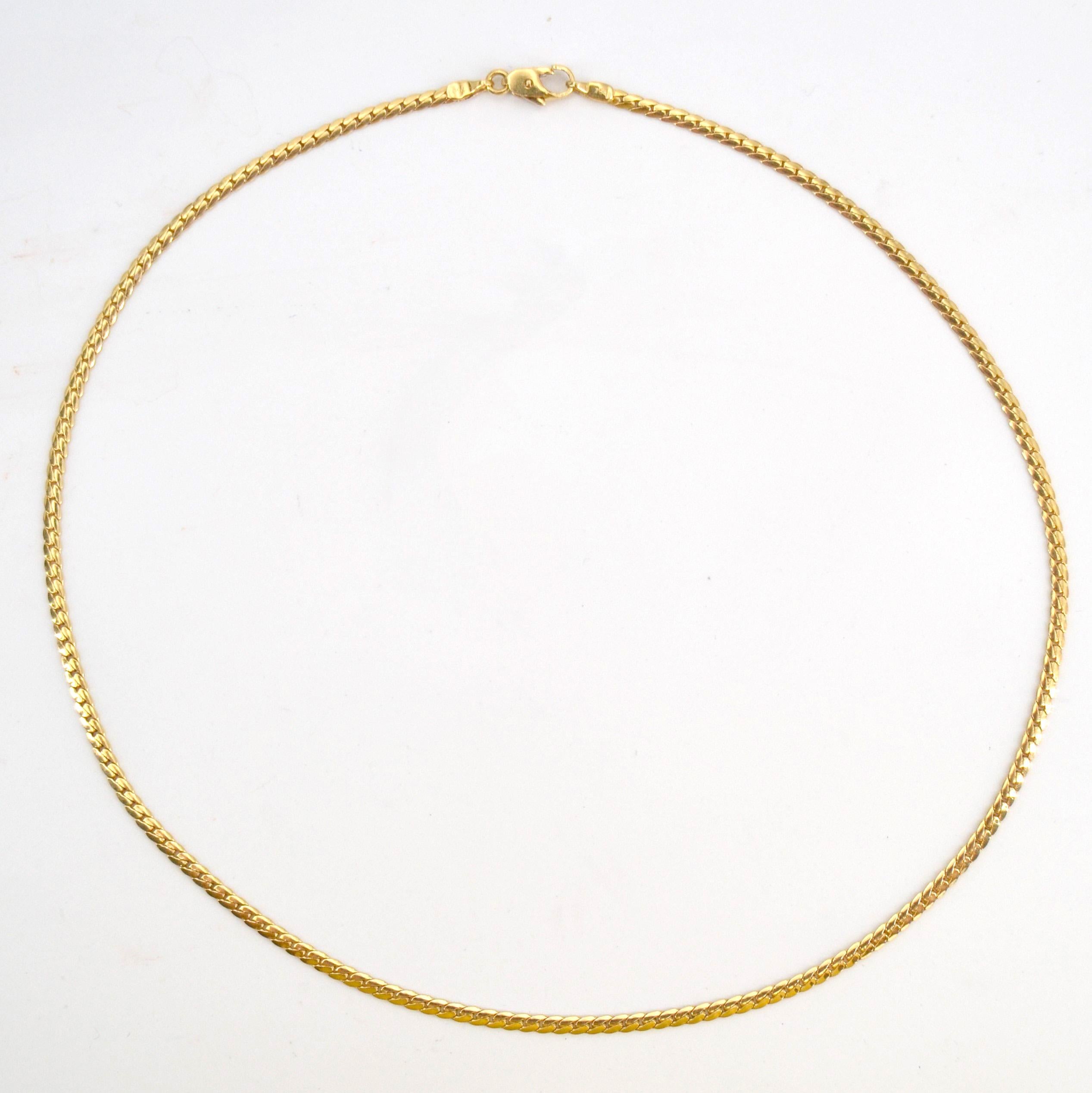 Flache, geschwungene Mesh-Kette aus 18 Karat Gelbgold (Moderne)