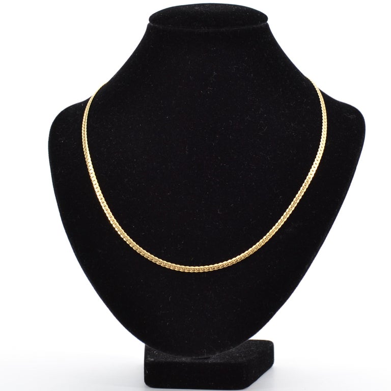 Modern 18 Karat Yellow Gold Flat Curb Mesh Chain For Sale at 1stDibs