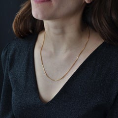 Modern 18 Karat Yellow Gold Flat Mesh Chain