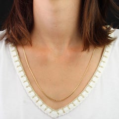 Modern 18 Karat Yellow Gold Flat Mesh Chain