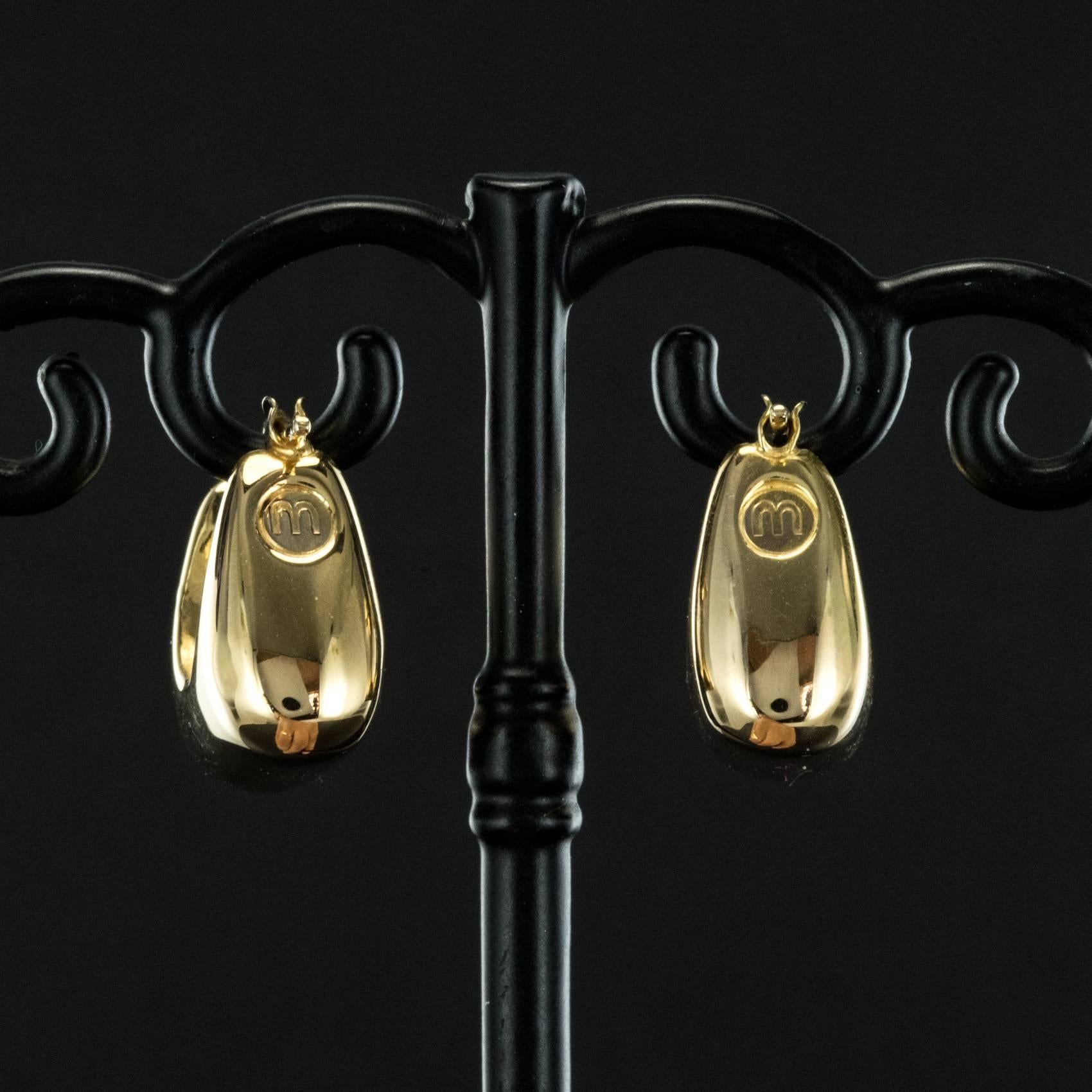 Modern 18 Karat Yellow Gold Hoop Earrings 5