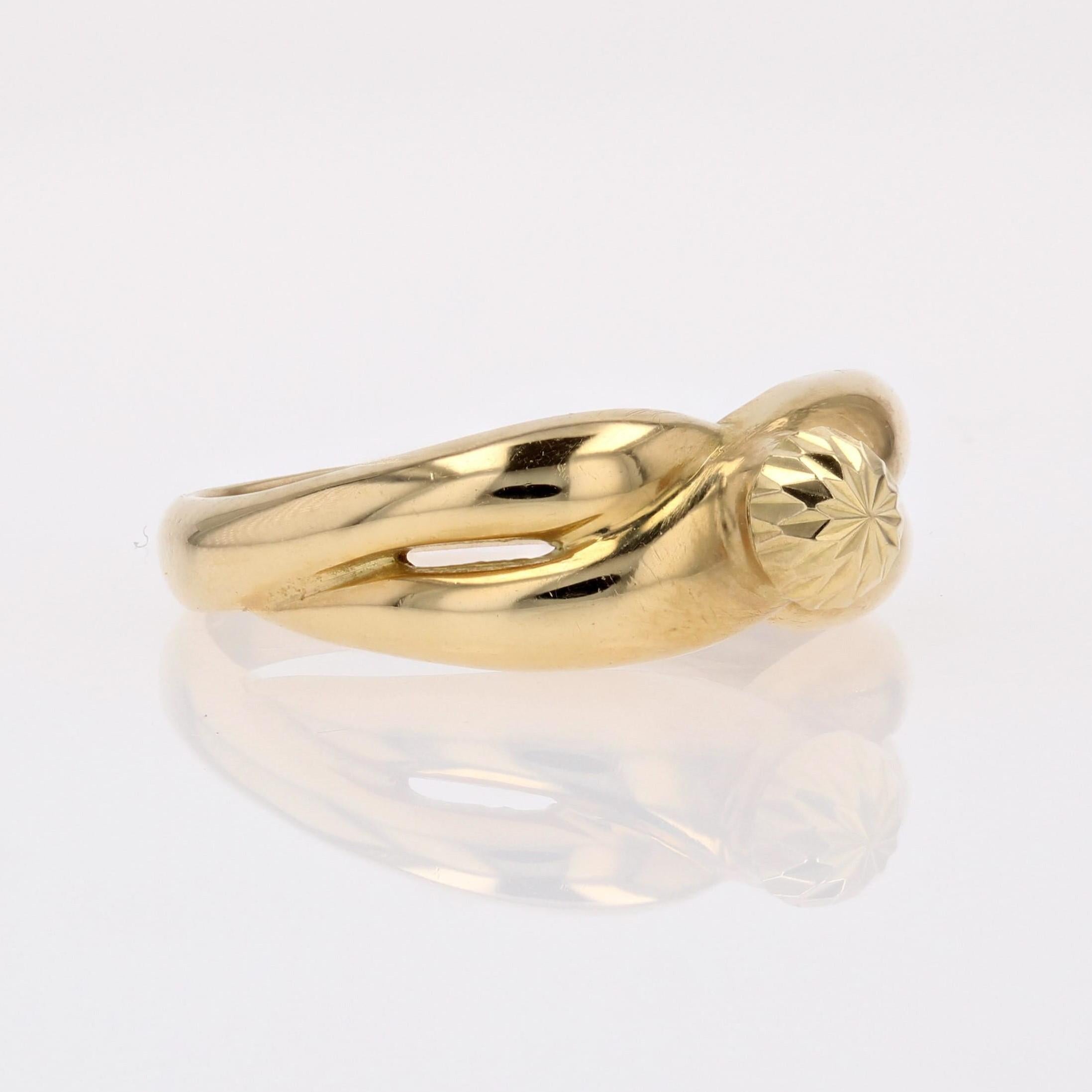 Women's Modern 18 Karat Yellow Gold Interlaced Domed Ring