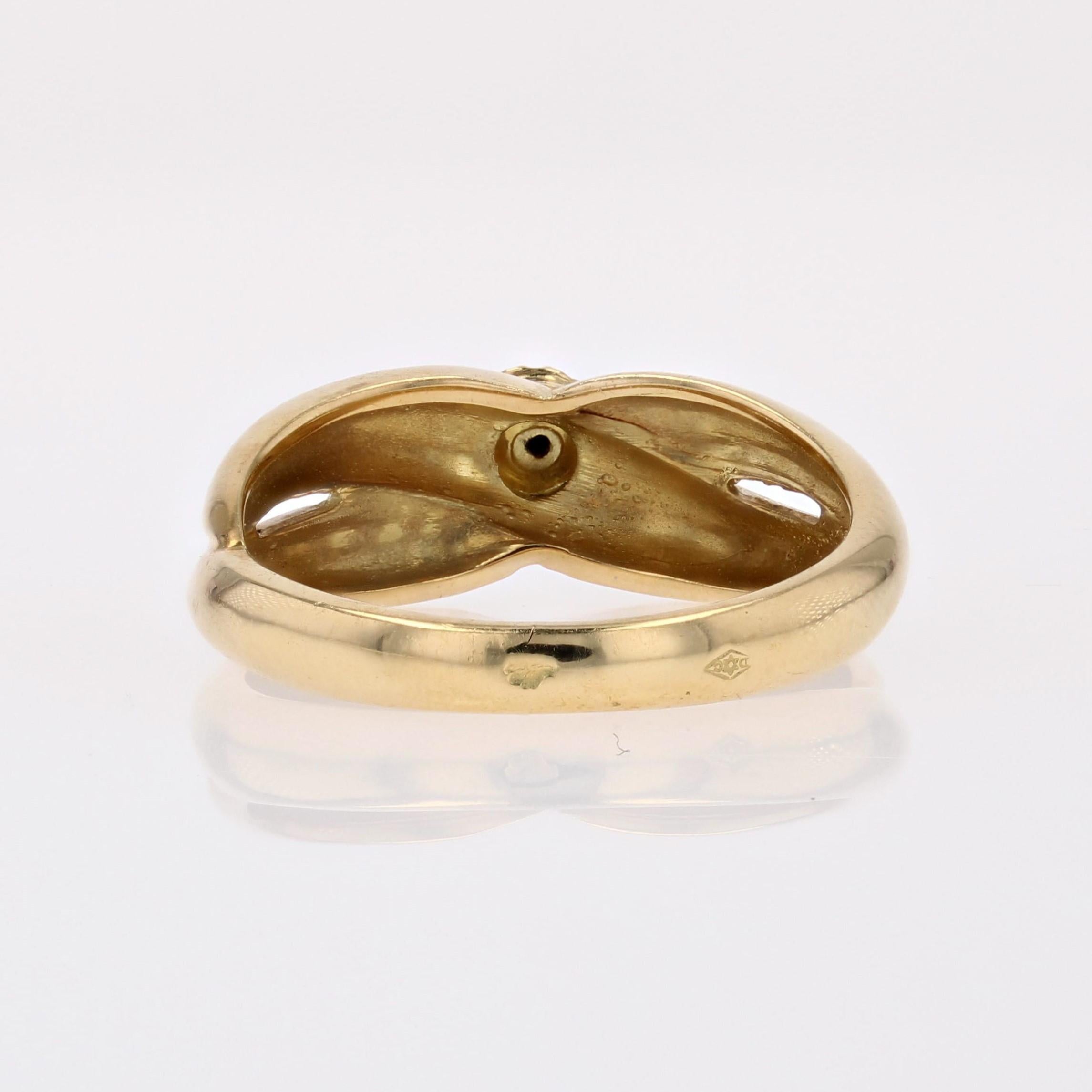 Modern 18 Karat Yellow Gold Interlaced Domed Ring 2