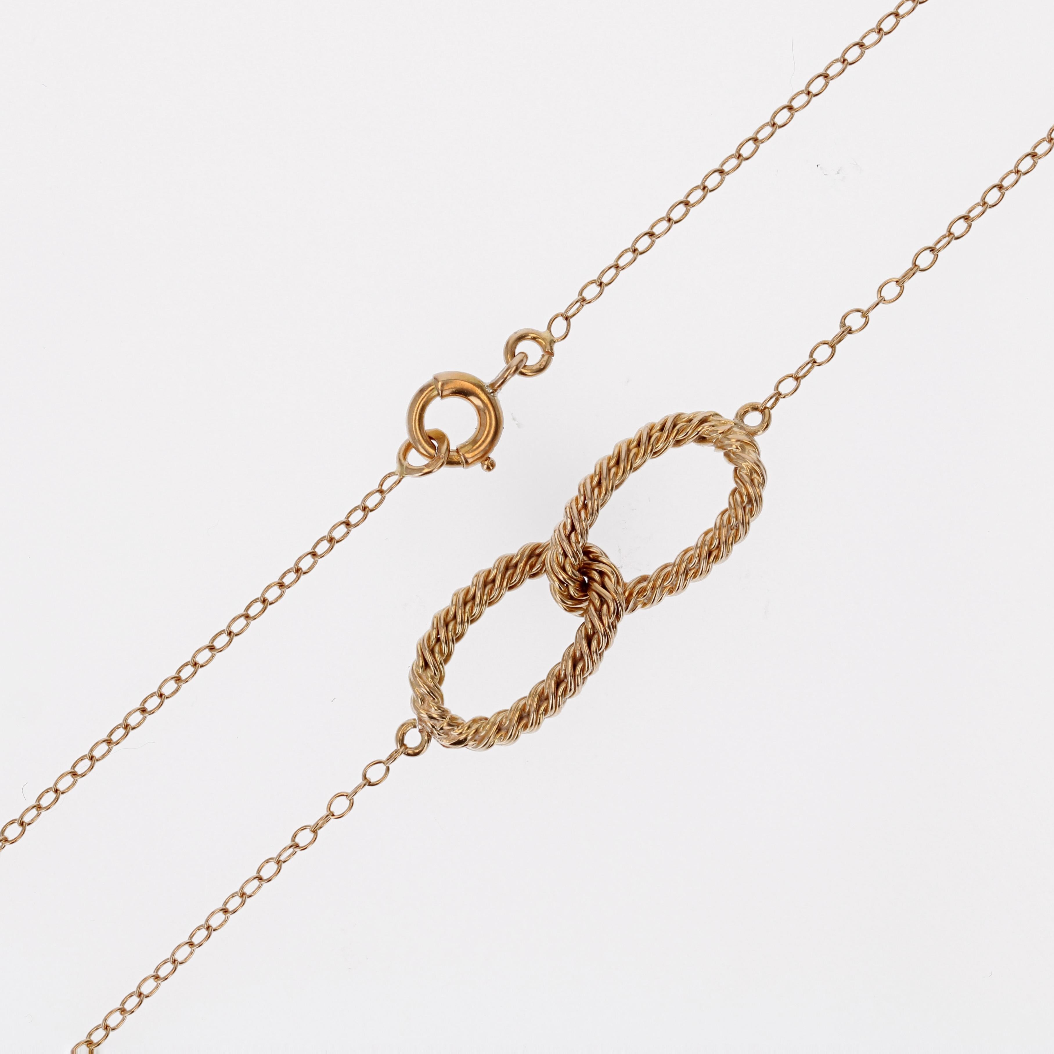 Modern 18 Karat Yellow Gold Interlaced Loop Chain Necklace 7