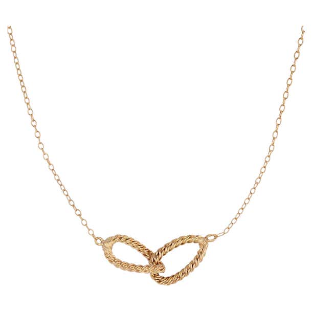 Loop Gold Chain Design Modern 18 Karat Yellow Gold Interlaced Loop Chain Necklace For Sale at ...