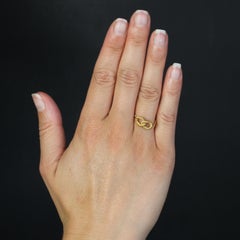 Bague moderne en or jaune 18 carats à chaînes entrelacées