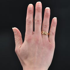 Modern 18 Karat Yellow Gold Interlaced Ring