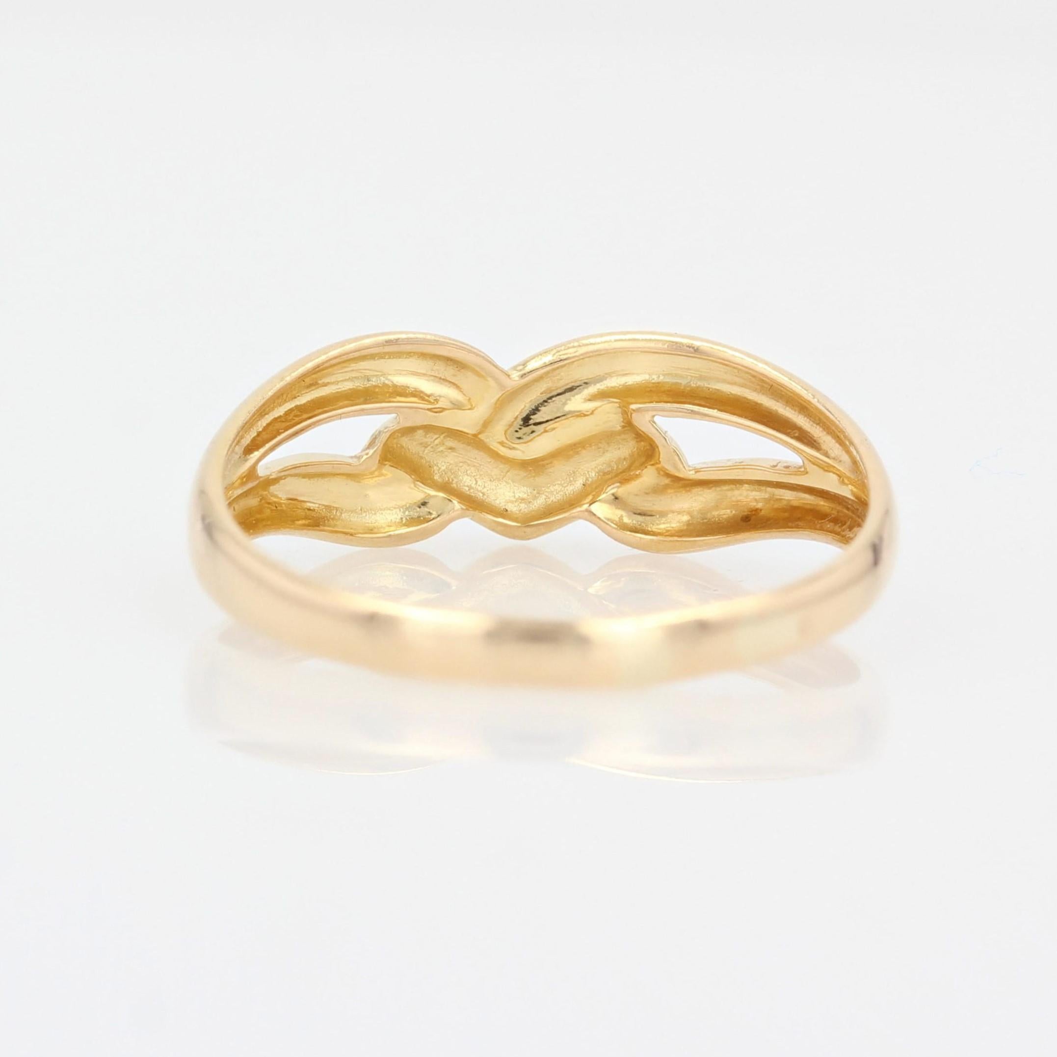 Modern 18 Karat Yellow Gold Interlaced Ring For Sale 2