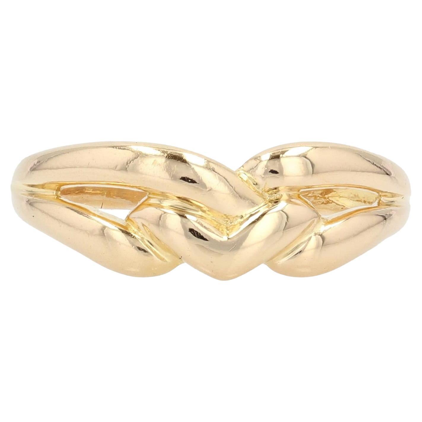 Modern 18 Karat Yellow Gold Interlaced Ring For Sale