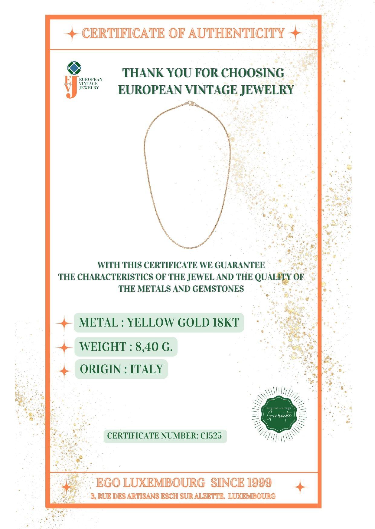 Collier italien moderne en or jaune 18 carats en vente 1