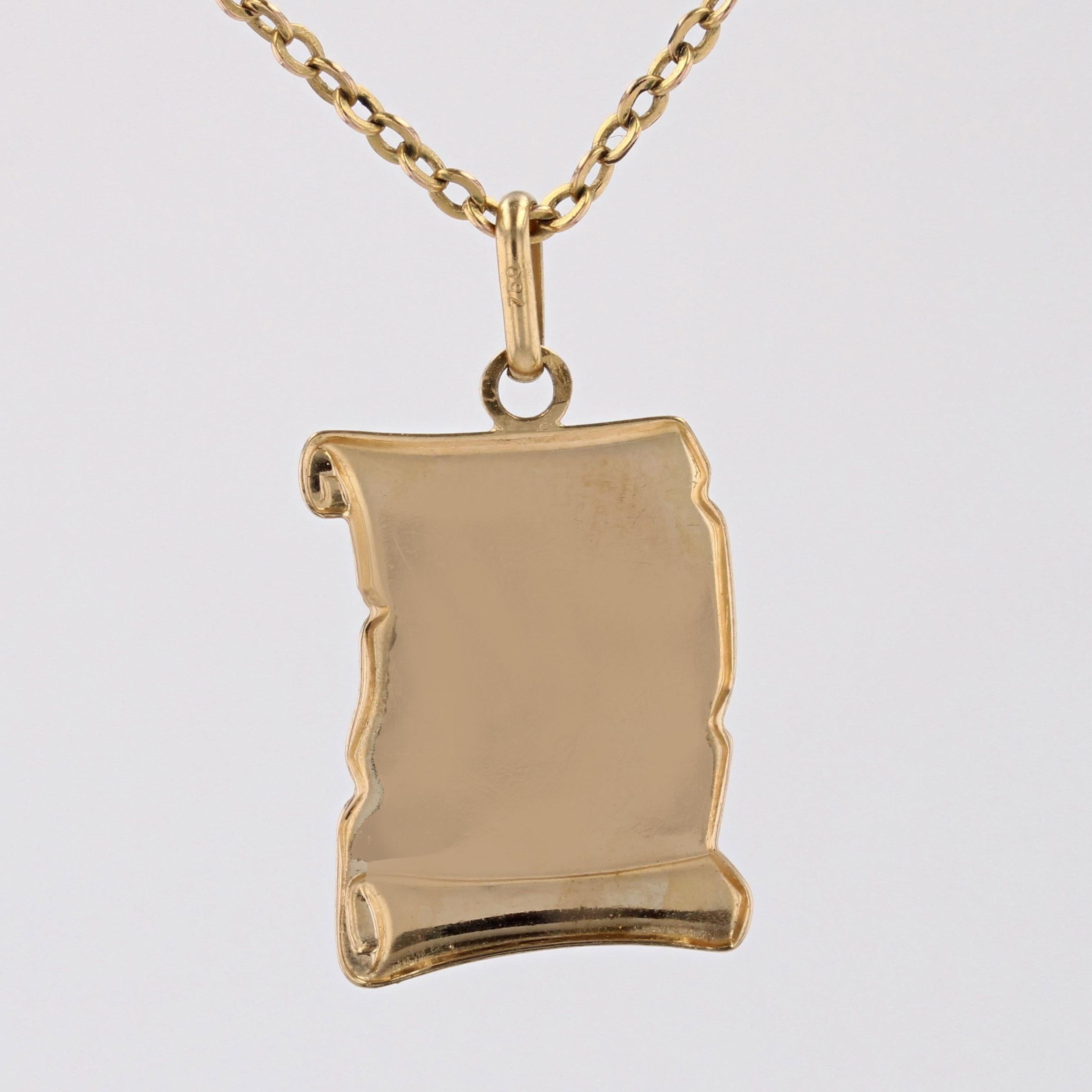 Modern 18 Karat Yellow Gold Libra Medal Pendant For Sale 3