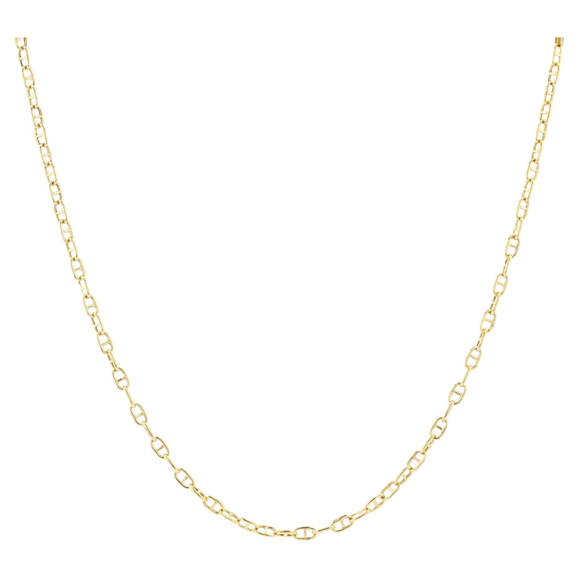 Chaîne moderne en or jaune 18 carats à limaille marine