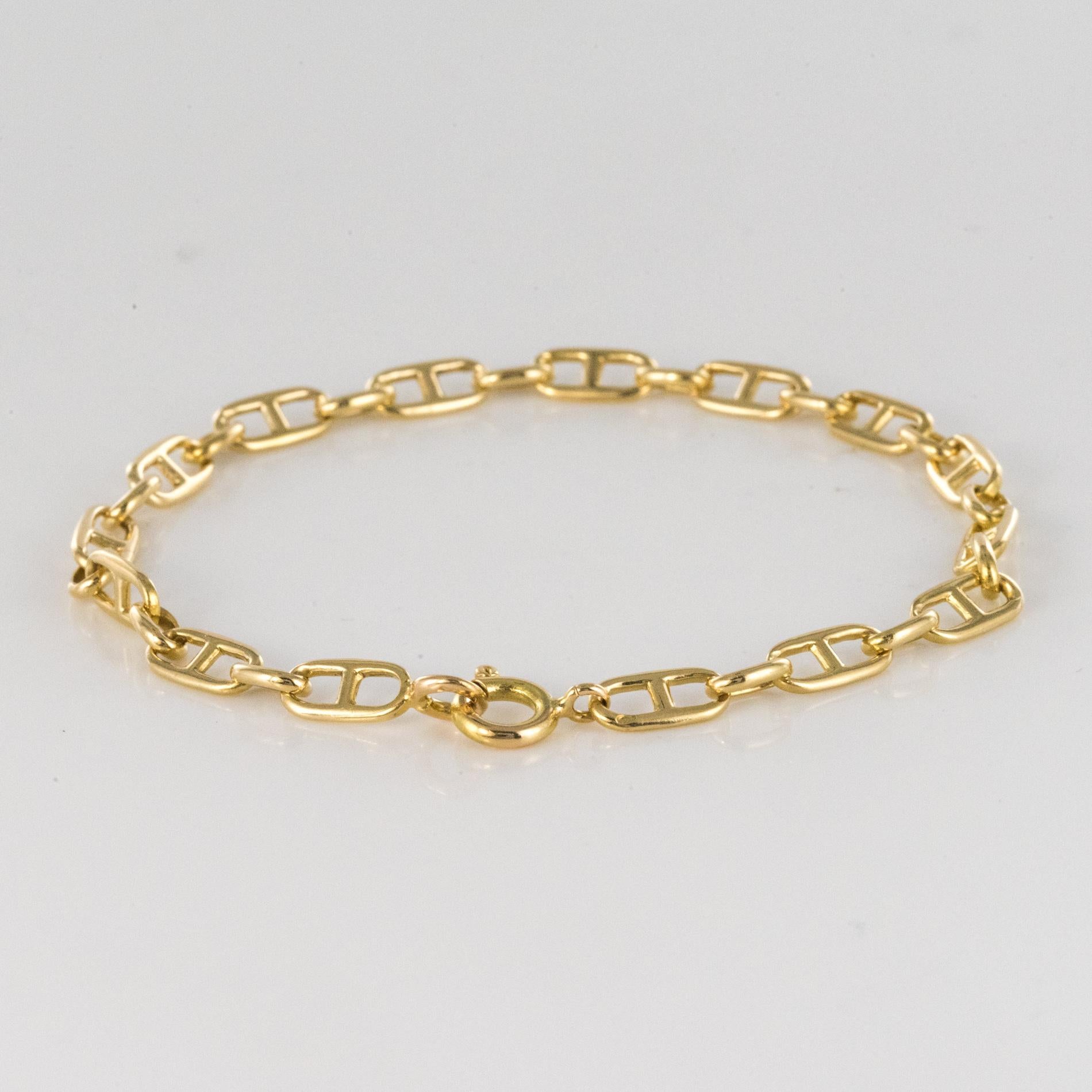 Modern 18 Karat Yellow Gold Navy Link Curb Bracelet 1