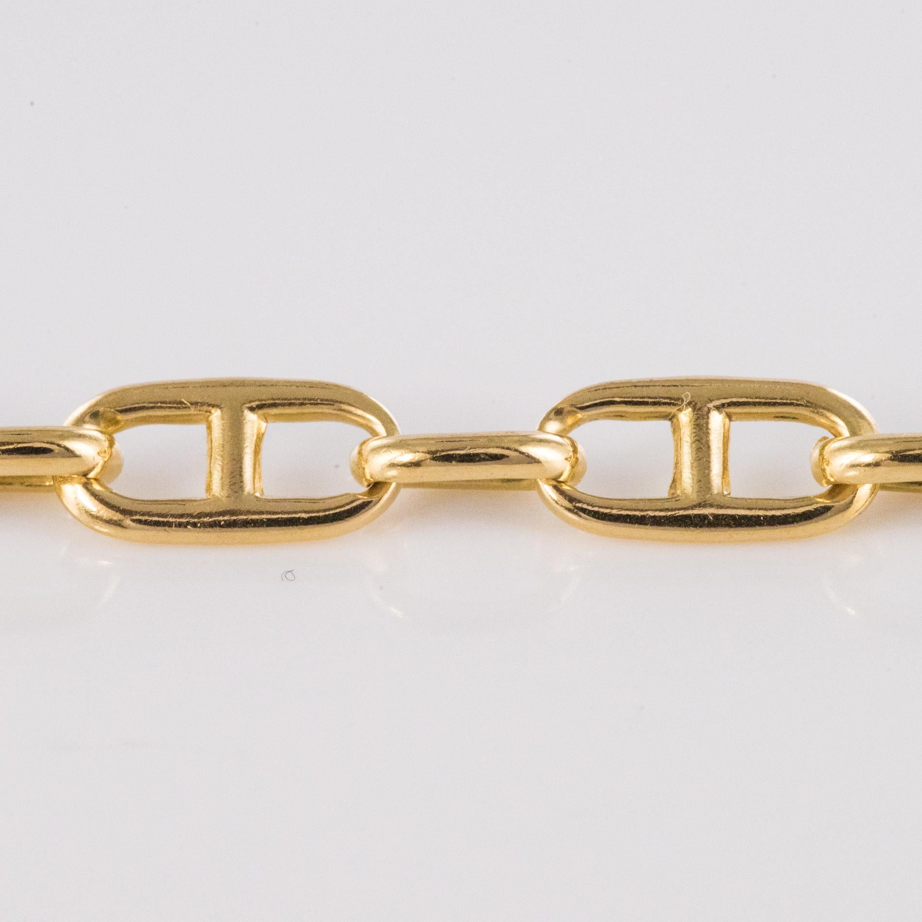 Modern 18 Karat Yellow Gold Navy Link Curb Bracelet 2