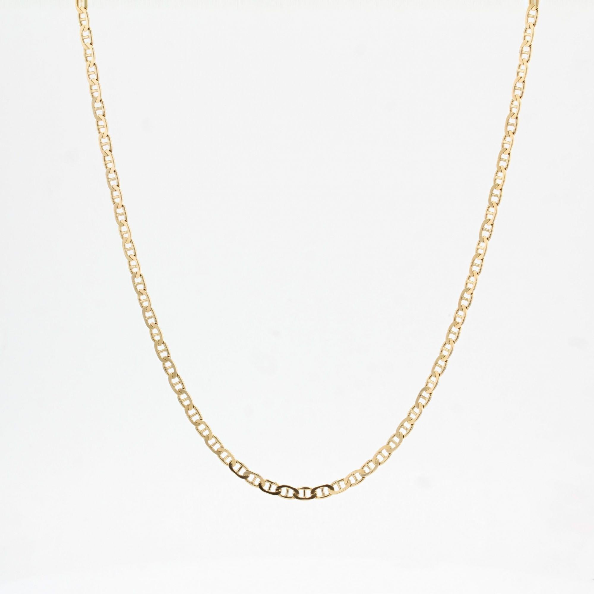 Modern 18 Karat Yellow Gold Navy Mesh Chain In Excellent Condition In Poitiers, FR