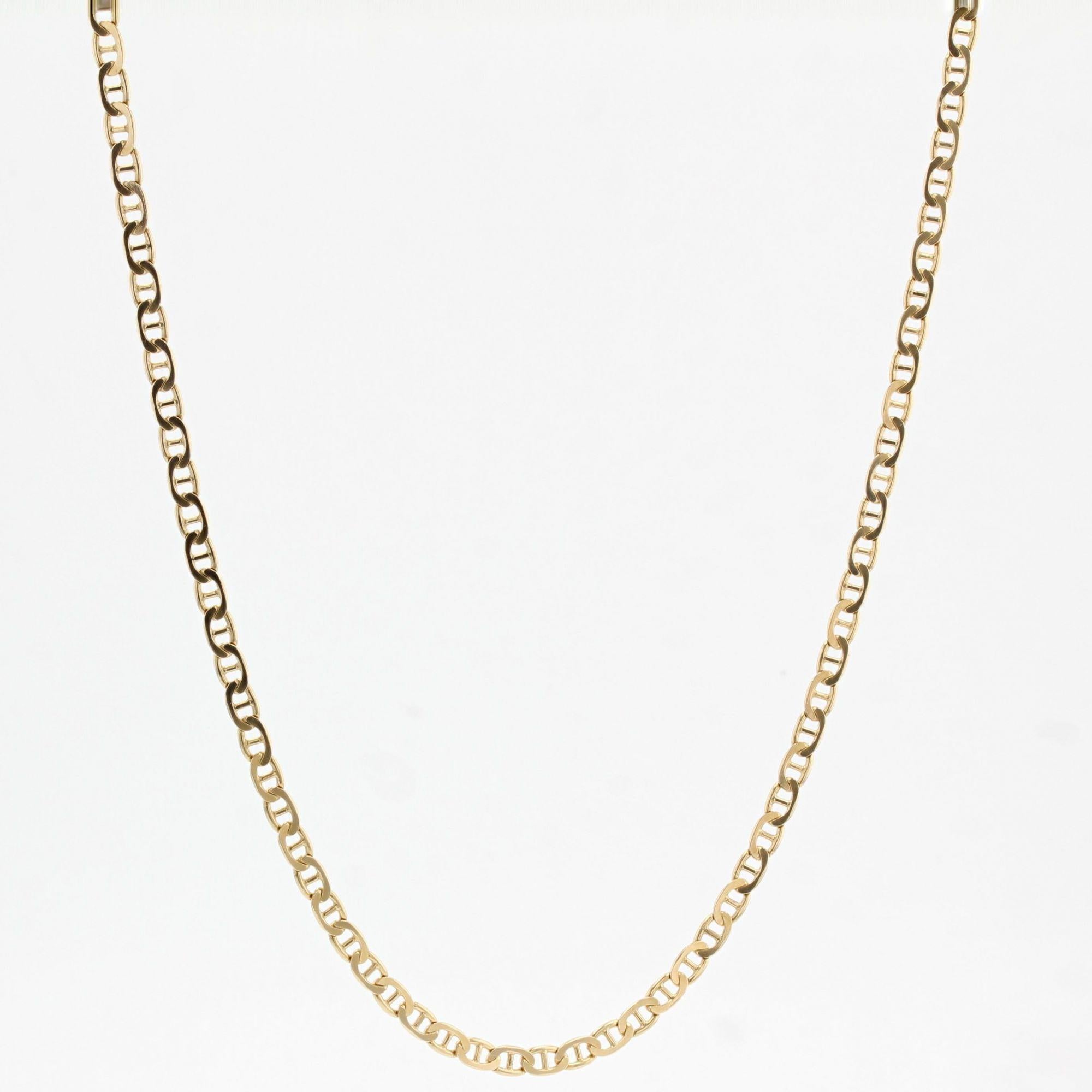 Women's Modern 18 Karat Yellow Gold Navy Mesh Chain