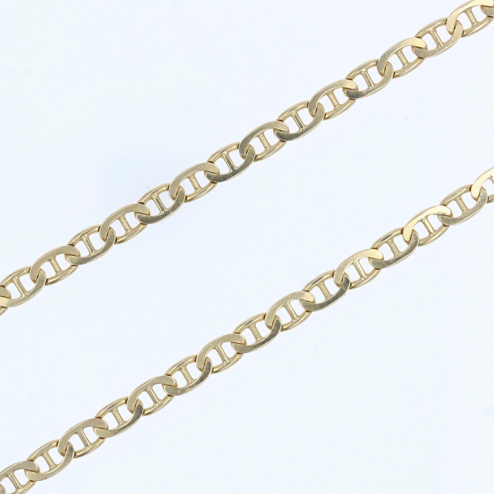 Modern 18 Karat Yellow Gold Navy Mesh Chain 1