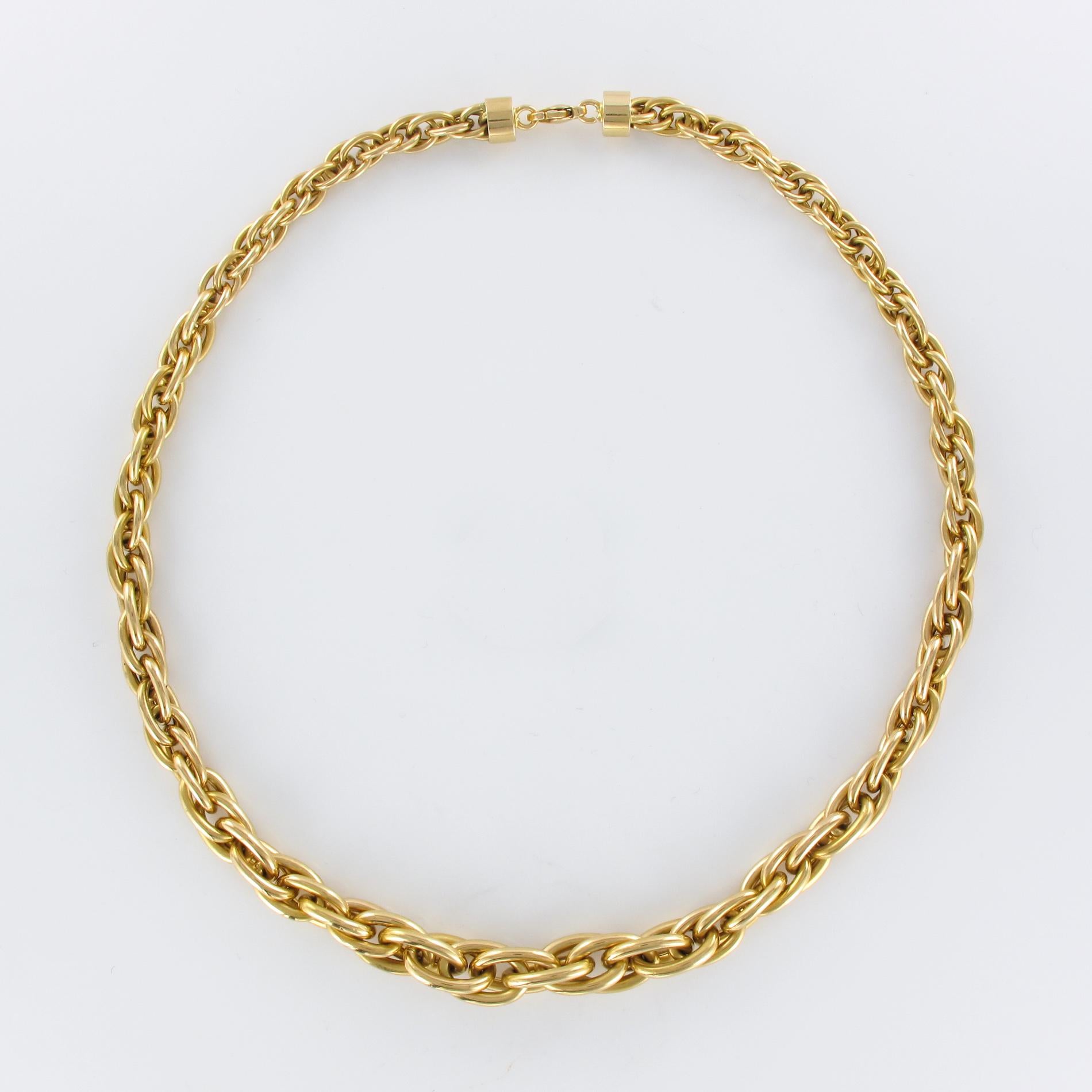Modern 18 Karat Yellow Gold Nested Mesh Necklace 2