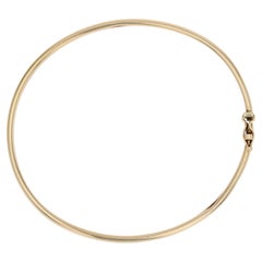 Modern 18 Karat Yellow Gold Oval Bangle Bracelet