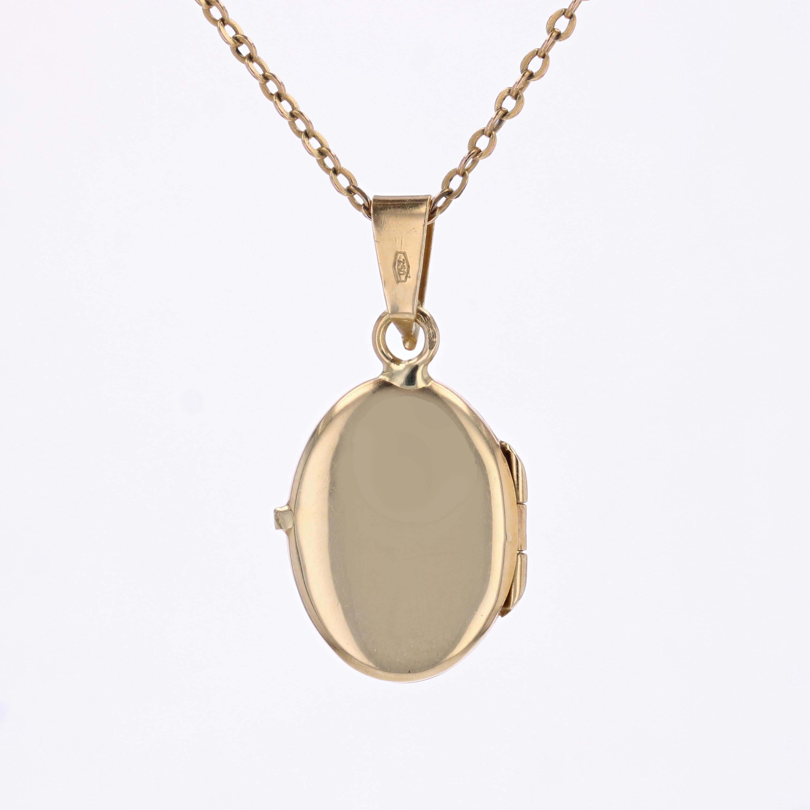 Pendentif médaillon ovale moderne en or jaune 18 carats en vente 6