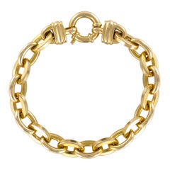 Modern 18 Karat Yellow Gold Oval Mesh Chain Bracelet