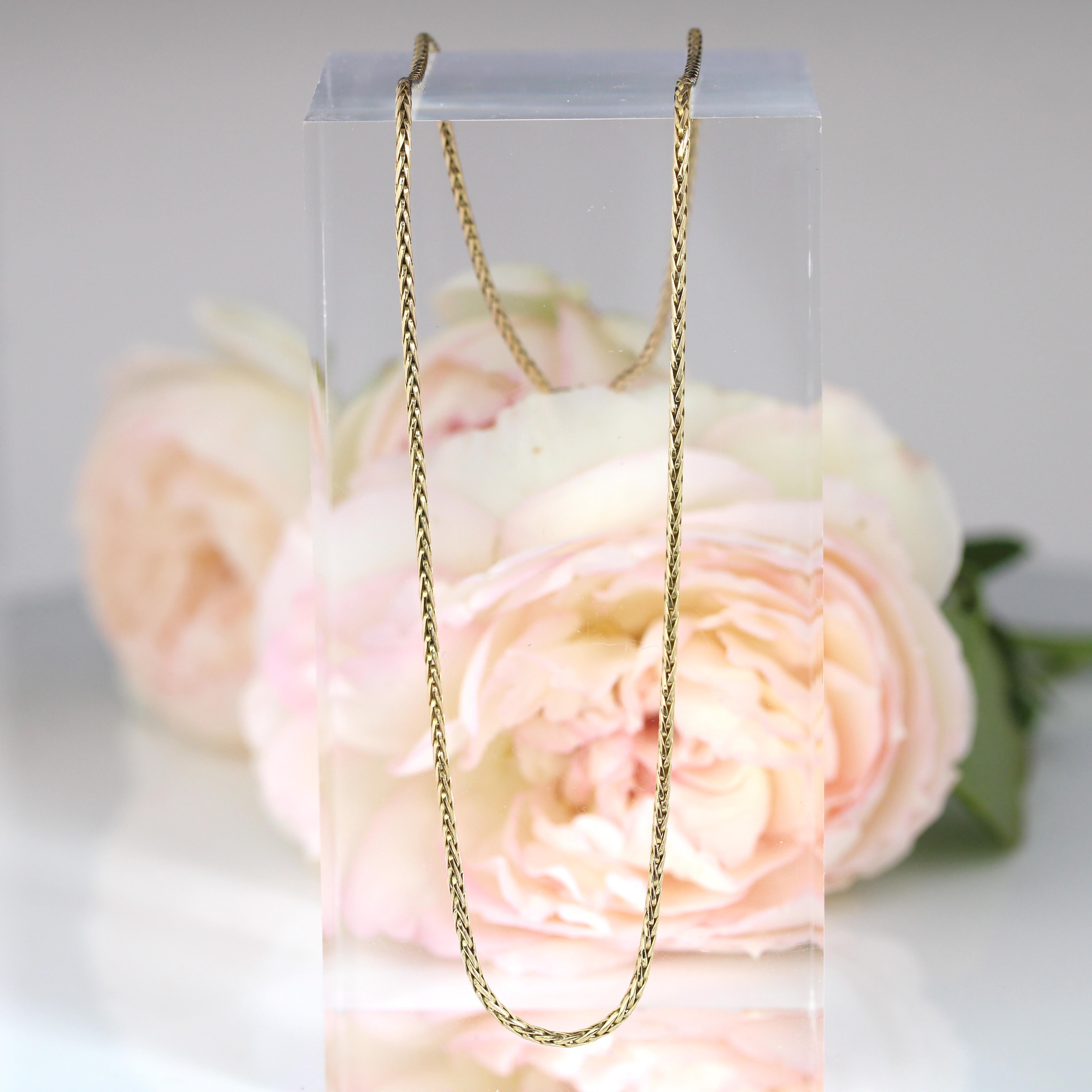 Modern 18 Karat Yellow Gold Palm Tree Mesh Chain In Good Condition For Sale In Poitiers, FR